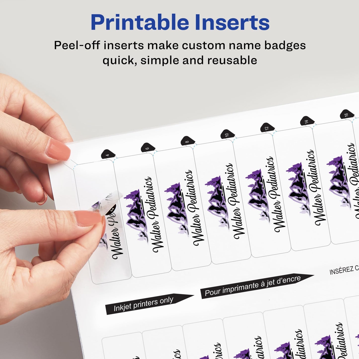 The Mighty Badge Insert Refills, 1" x 3", Clear, Laser