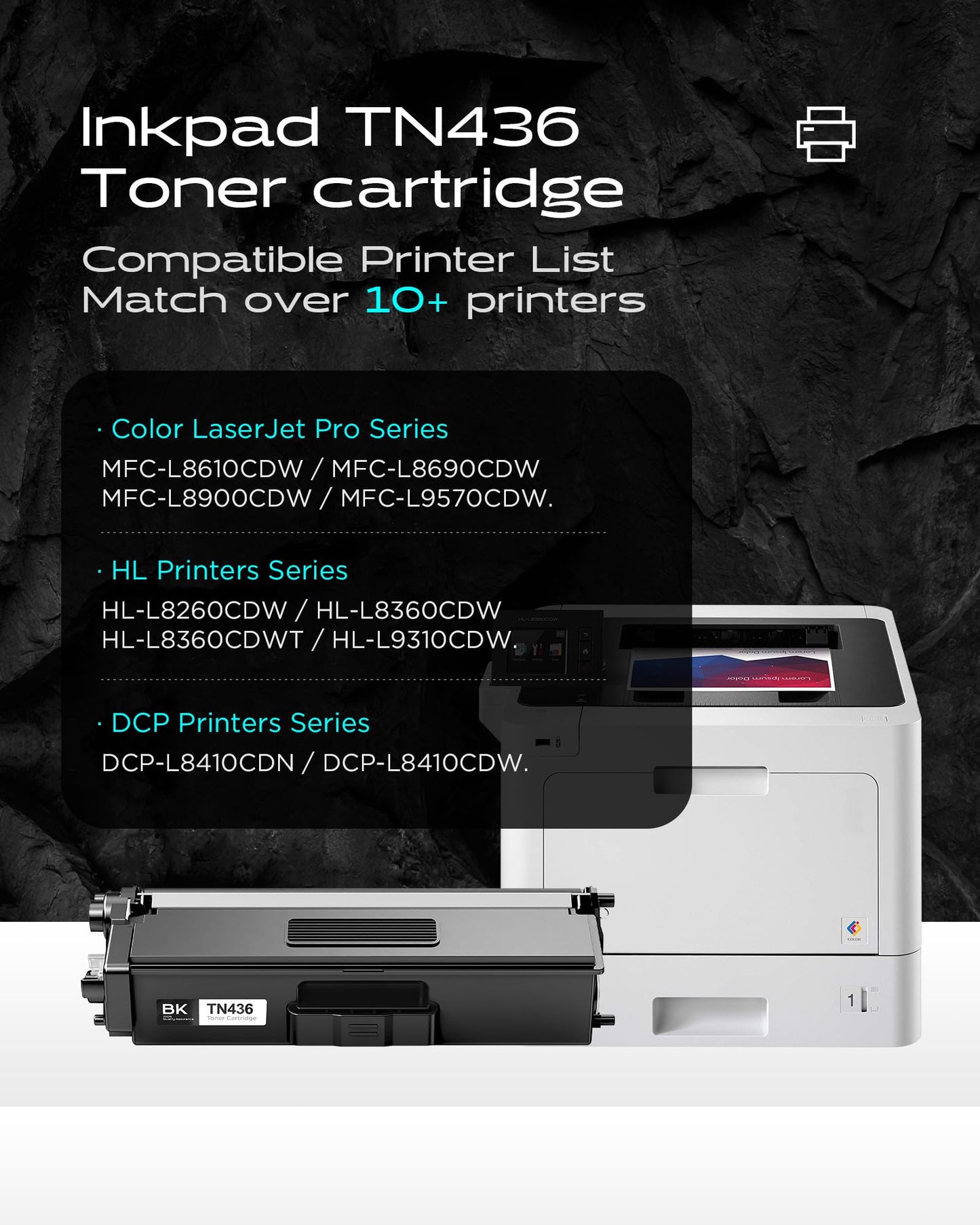 iNKPAD Compatible for TN436 Toner Cartridge Replacement for Brother TN436 TN 436 TN433 TN431 for HL-L8360CDW HL-L8260CDW MFC-L8900CDW MFC-L8690CDW Printer (Cyan, Yellow, Magenta, Black, 4 Pack)