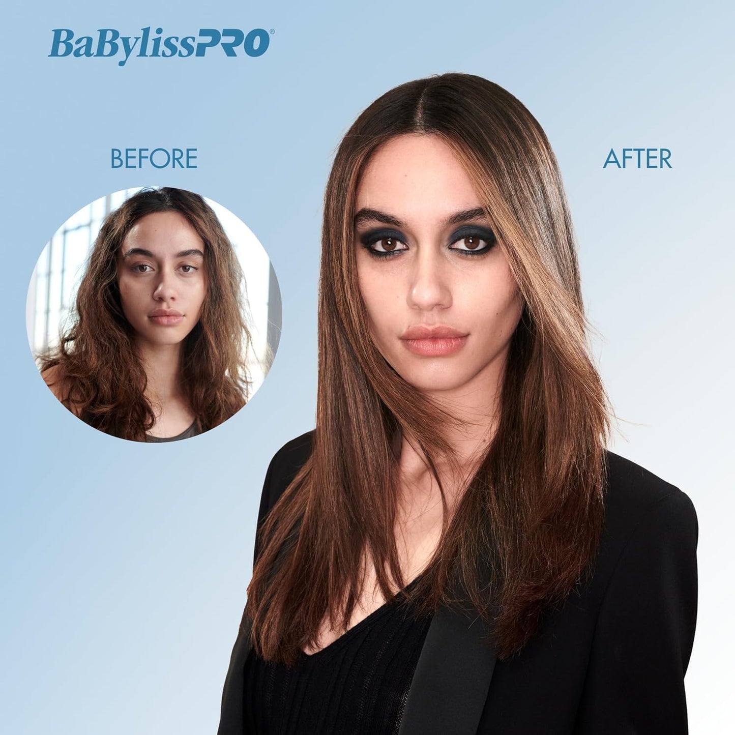 BaBylissPRO Nano Titanium and Ceramic U Style Dual Voltage Flat Iron with Unique Curved Side Plates for flips, waves and curls