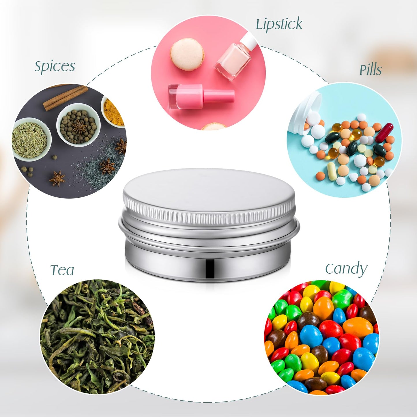 300 Pcs 0.5 oz Salve Tins with Lids Bulk Lip Balm Containers Round Metal Containers with Screw Top Lids Aluminum Silver Tin Cans for DIY Salve Candle