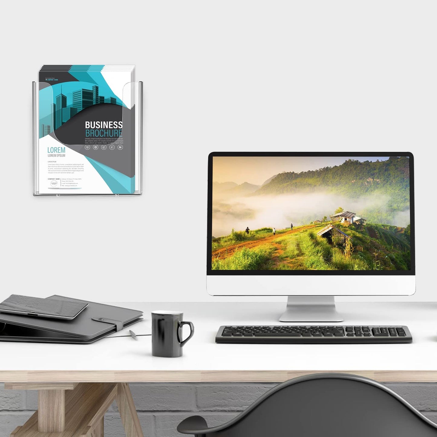 MaxGear Brochure Holder 8.5x11 Wall Mount, 3 Pack Acrylic Pamphlet & Flyer Holder, Clear Plastic Magazine Literature Organizer for Office, School, Hotel, Exhibition