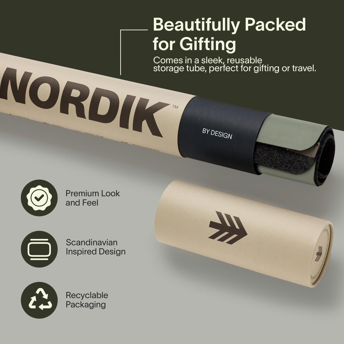 Nordik Felt and Leather Desk Mat - Willow Haze Sage - 89x43cm - Felt and Vegan Leather Desk Blotter with Document Hideaway - Large Computer Mats for Desktop - Ideal Keyboard Mat for Office and Home