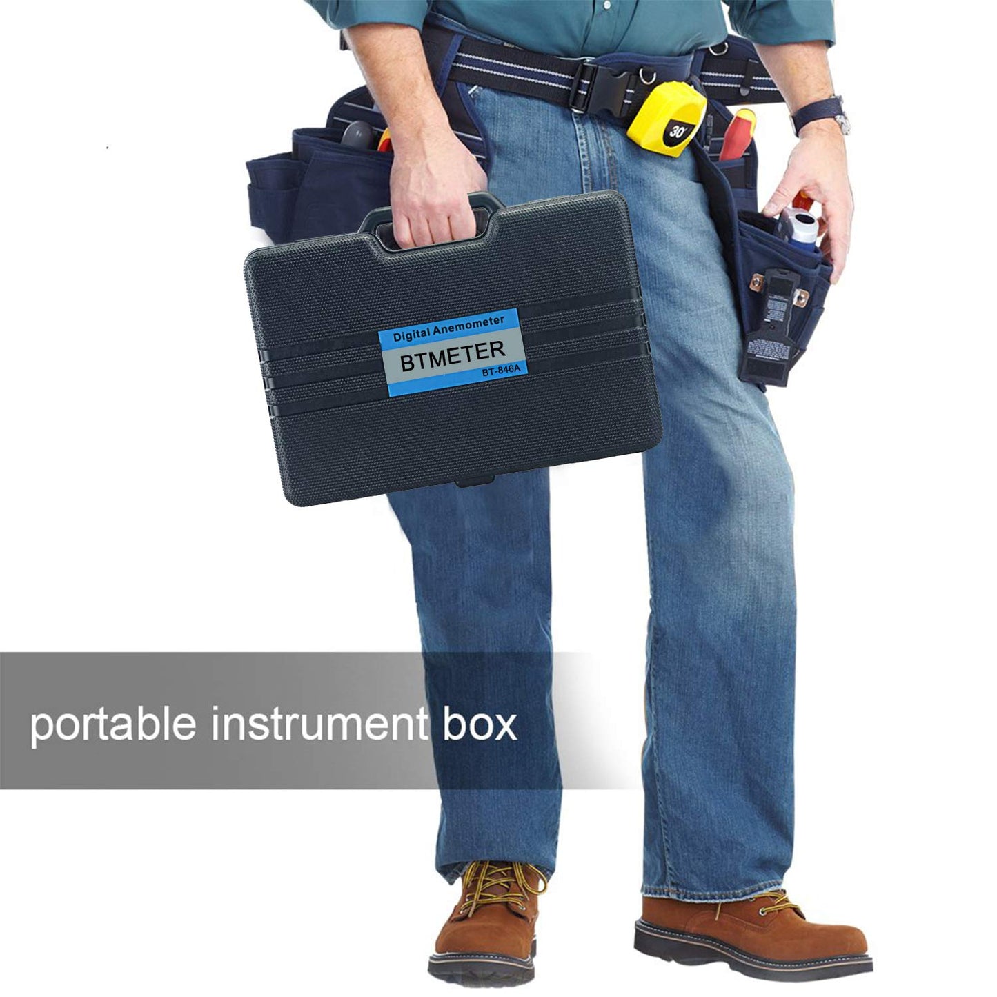 BTMETER BT-846A Pro HVAC CFM Anemometer Measures Wind Speed Wind Temperature Airflow Velocity Meter with Backlight Display, Suitcase Included