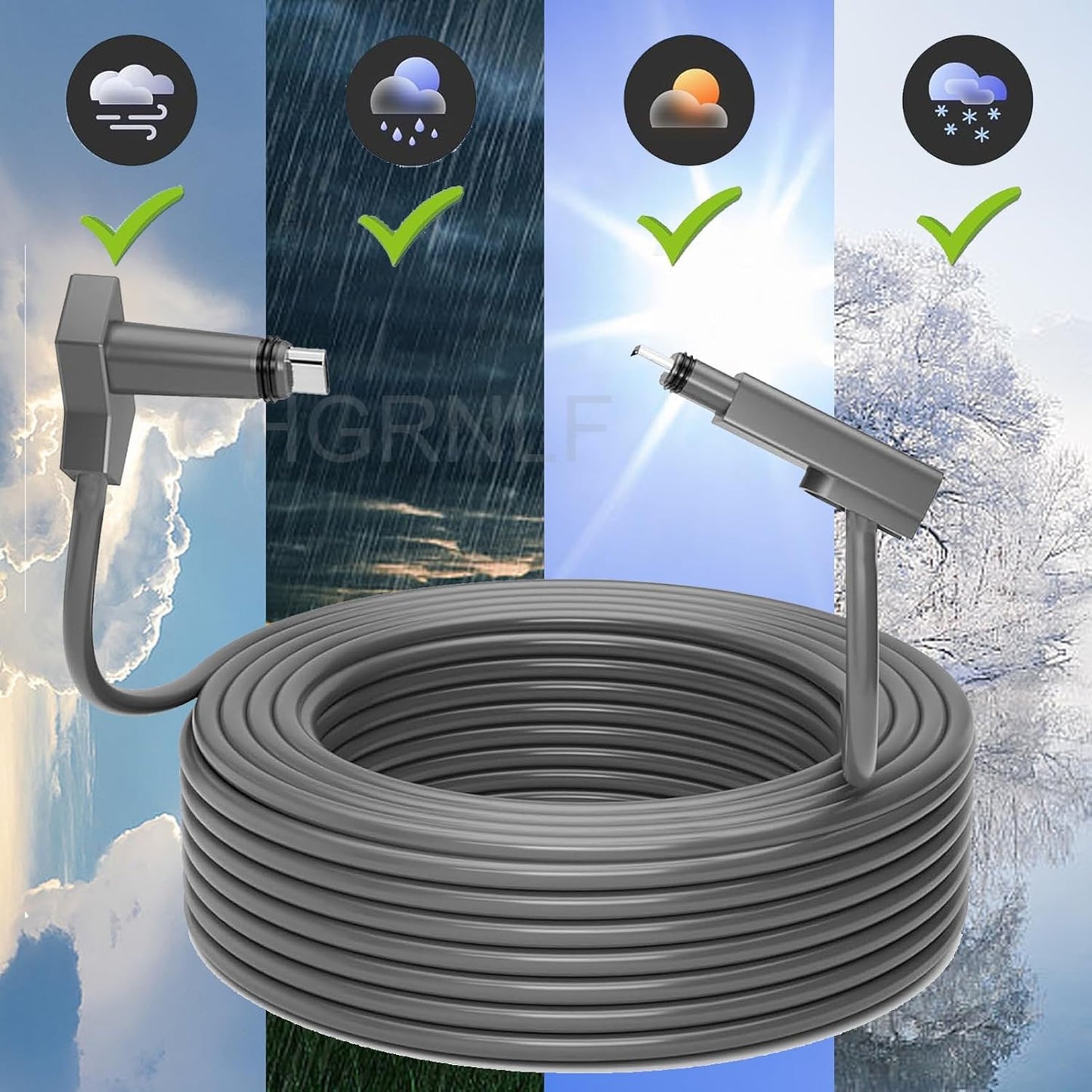 CHGRNLF Gen 2 Cable for Starlink 50FT, Eethernet Cable for Star Link V2 Standard Actuated Kit Waterproof Grey