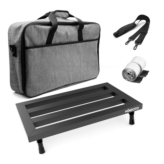 14'' x 5.5'' Aluminum Alloy Guitar Pedal Board 0.8lb Super Light Mini Effect Pedalboard with Carry Bag (l(19.9"x12"))