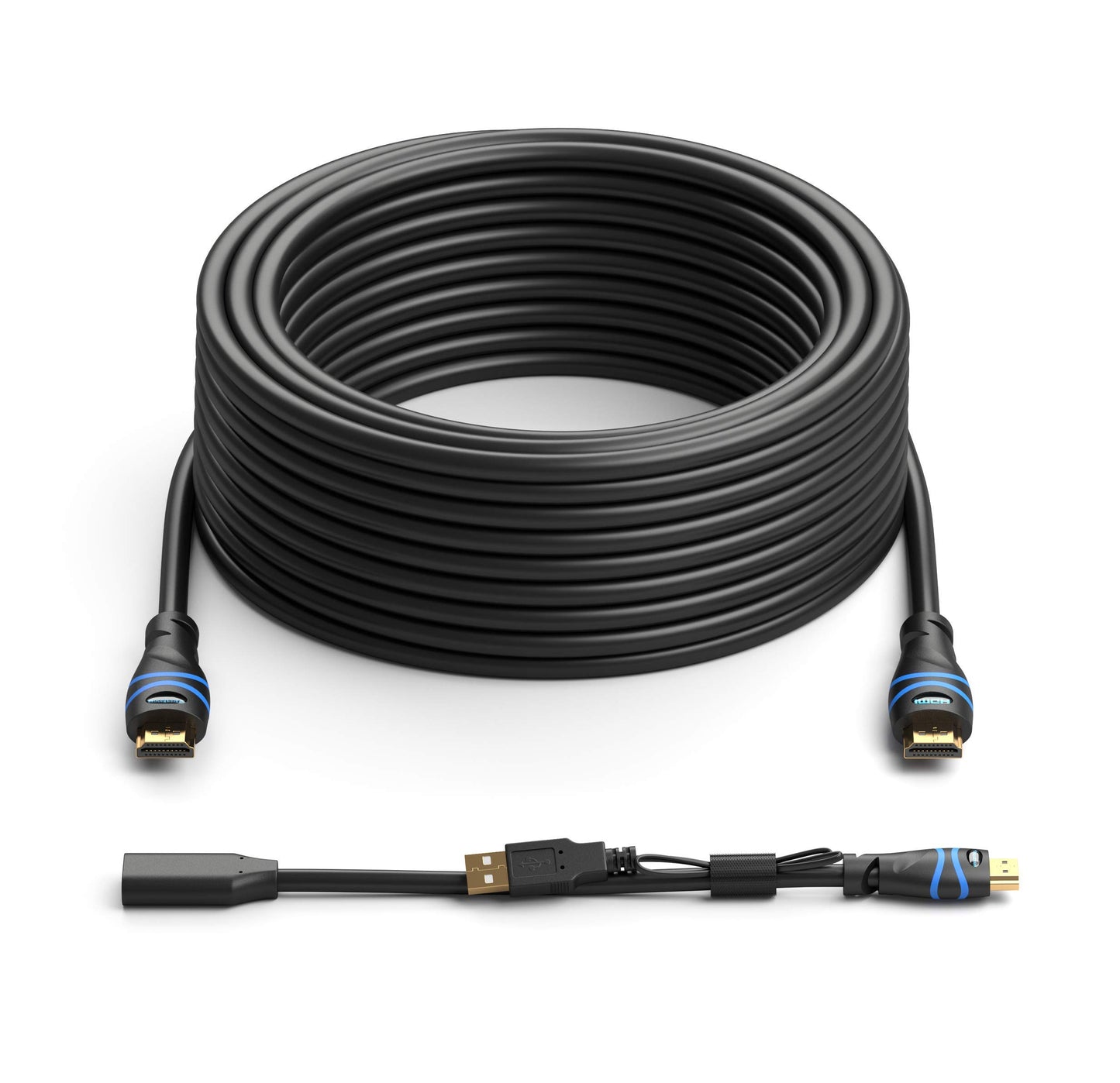 BlueRigger 4K HDMI Cable with Signal Booster (100FT, 4K 30Hz, in-Wall CL3 Rated) Long HDMI Cable - Compatible with Home Theatre, HDTV, Gaming Consoles, Streaming Devices