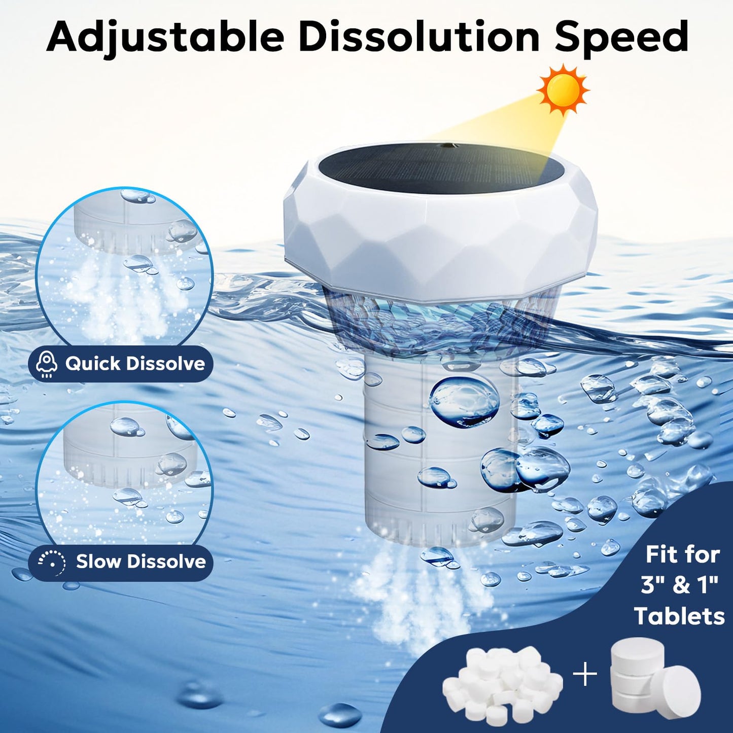 2 in 1 Floating Pool Lights, Solar Pool Lights with Remote Control, 7 Color Changing Pool Lamp Pool Accessories, Solar Powered Floating Hot Tub Lights for Night