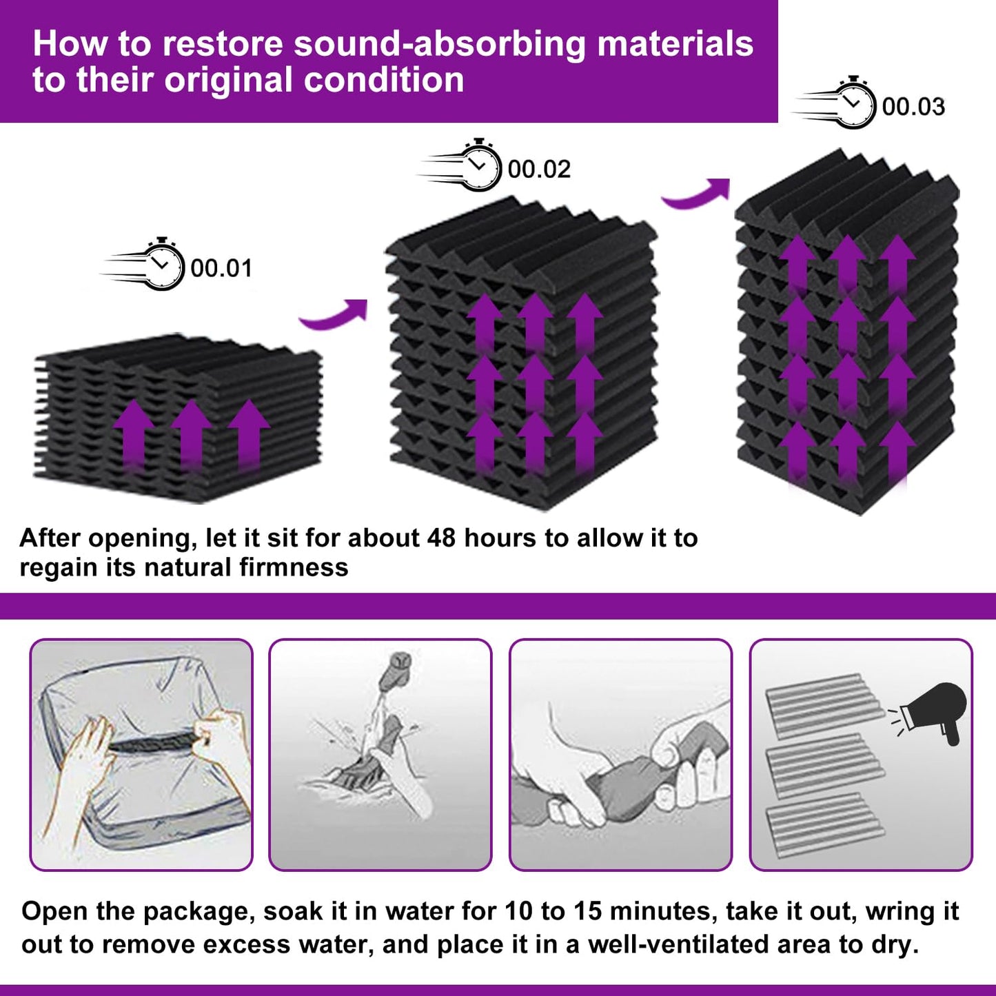 60 Pack Soundproofing Foam Panels for Walls,12" X 12"X1" Sound Proof Panels,Acoustic Foam Panels,Sound Insulation Panels for recording studios,home theaters