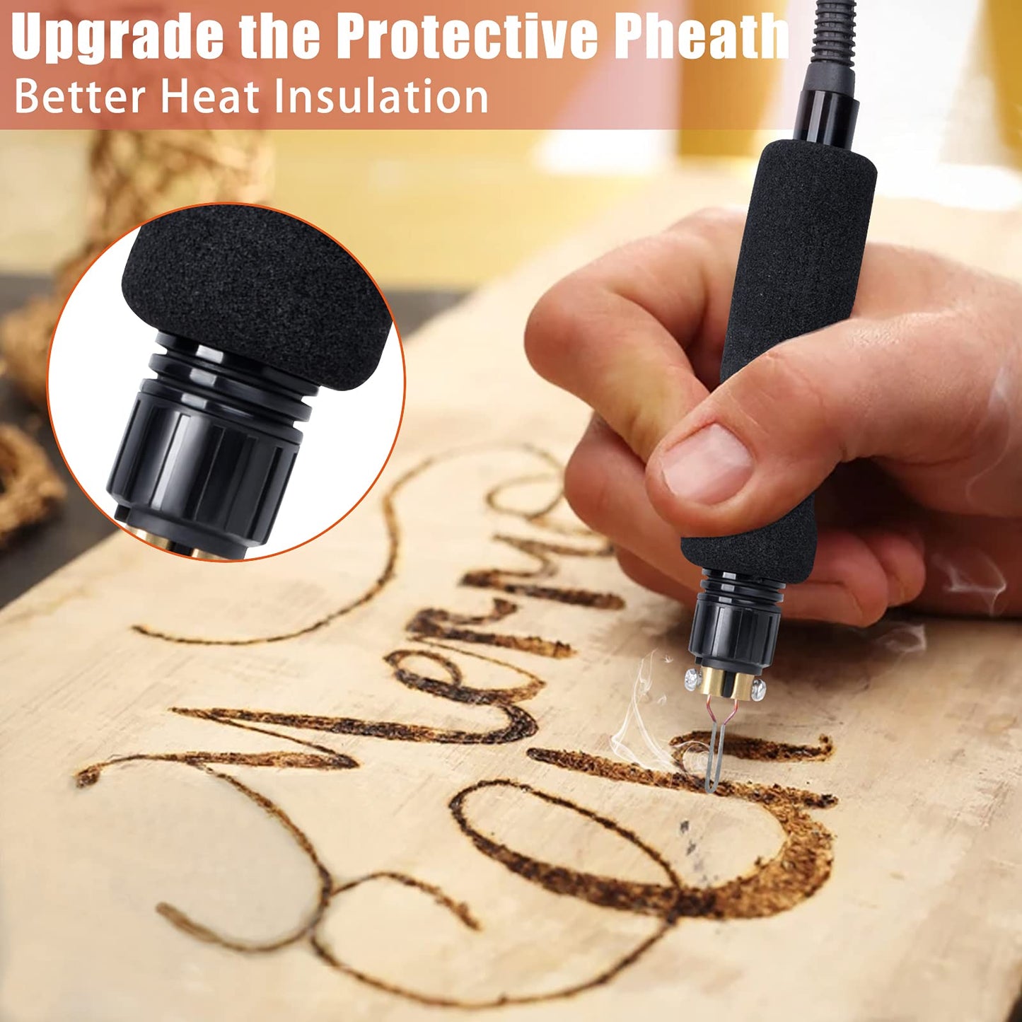 Preciva Wood Burning Kit with Two Handles, 40W 250-750℃ Adjustable Temperature Wood Burning Pen Tool Set, 20 Tips for Pyrography Wood Engraving Craft