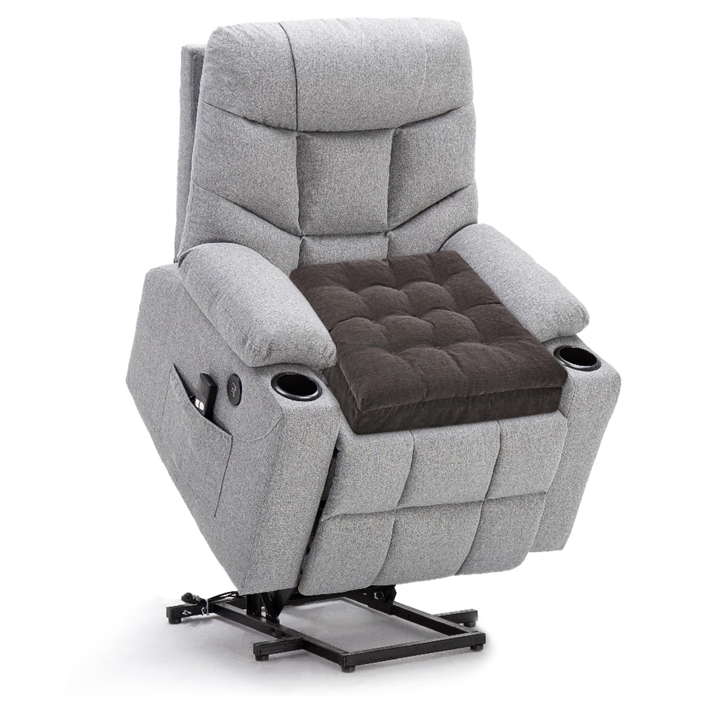 HAVARGO Recliner Cushions for Elderly, 20x20x5 Inch Thick Chair Cushion Patent Design Soft Tufted Dual Layer Booster Seat Recliner Risers Taupe 1P