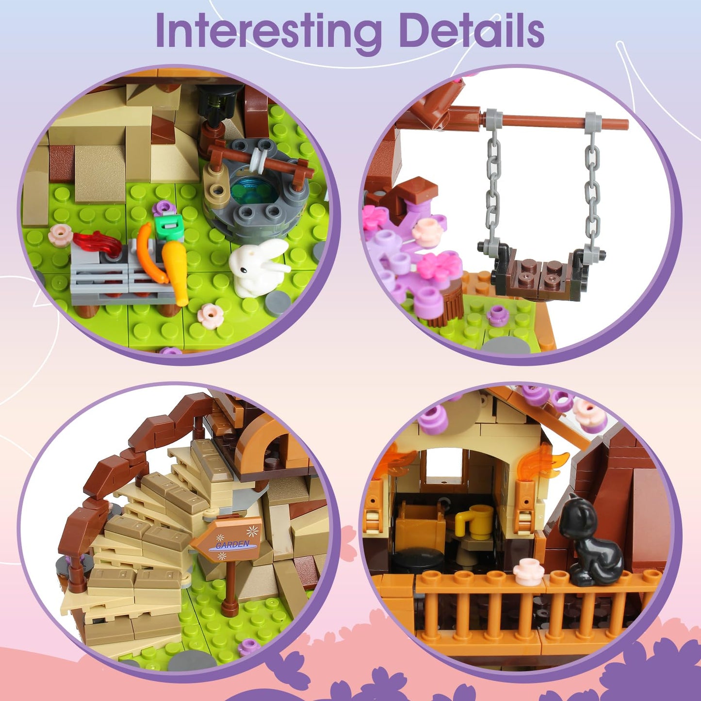 Cherry Blossom Tree House Building Toy, 880pcs Cherry Blossom Bonsai Building Set with LED Light for Girls Aged 6-14, Flowers House Construction Set for Kids 6 7 8 9 10 11 12+