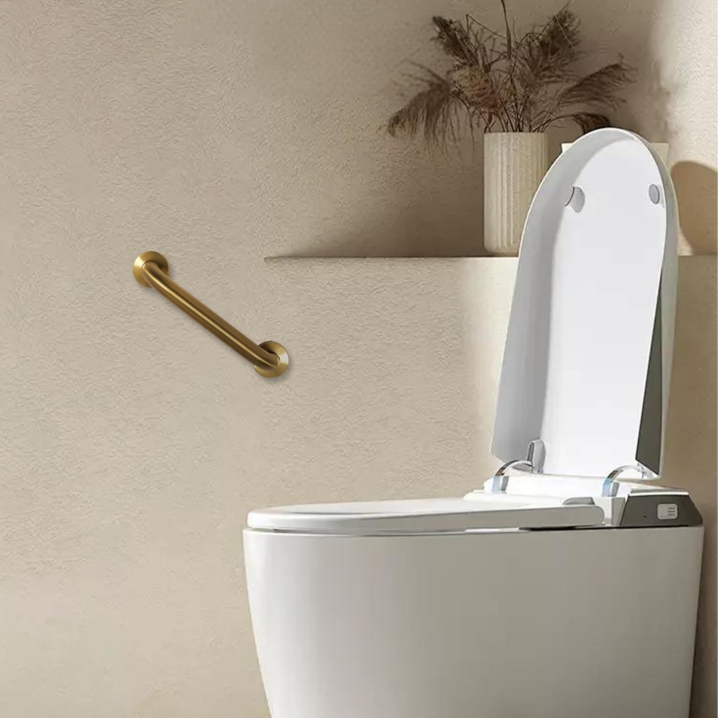 Rackickyer Shower Grab Bar, 2 Pack 24 Inch Gold Bathroom Safety Bar, 1.25" Diameter 304 Stainless Steel Grab Bars for Bathtubs and Showers, Handicap Shower Grab Bar for Seniors Elderly