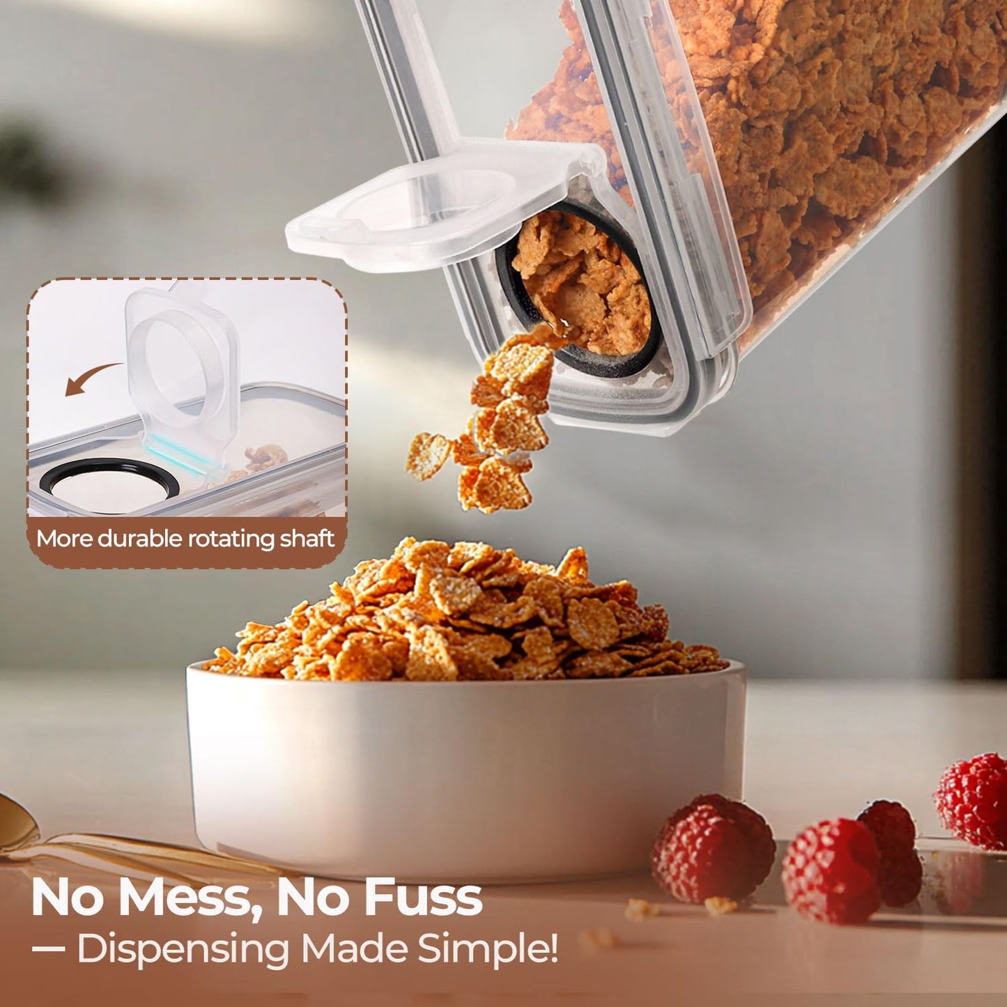 ComSaf 6.3L Cereal Storage Container Set of 2,Food Grade Airtight Plastic Storage Container,Large Cereal Dispenser Pantry Organization and Canister for Rice, Pasta, Sugar & Flour,Ideal for Home Cooks