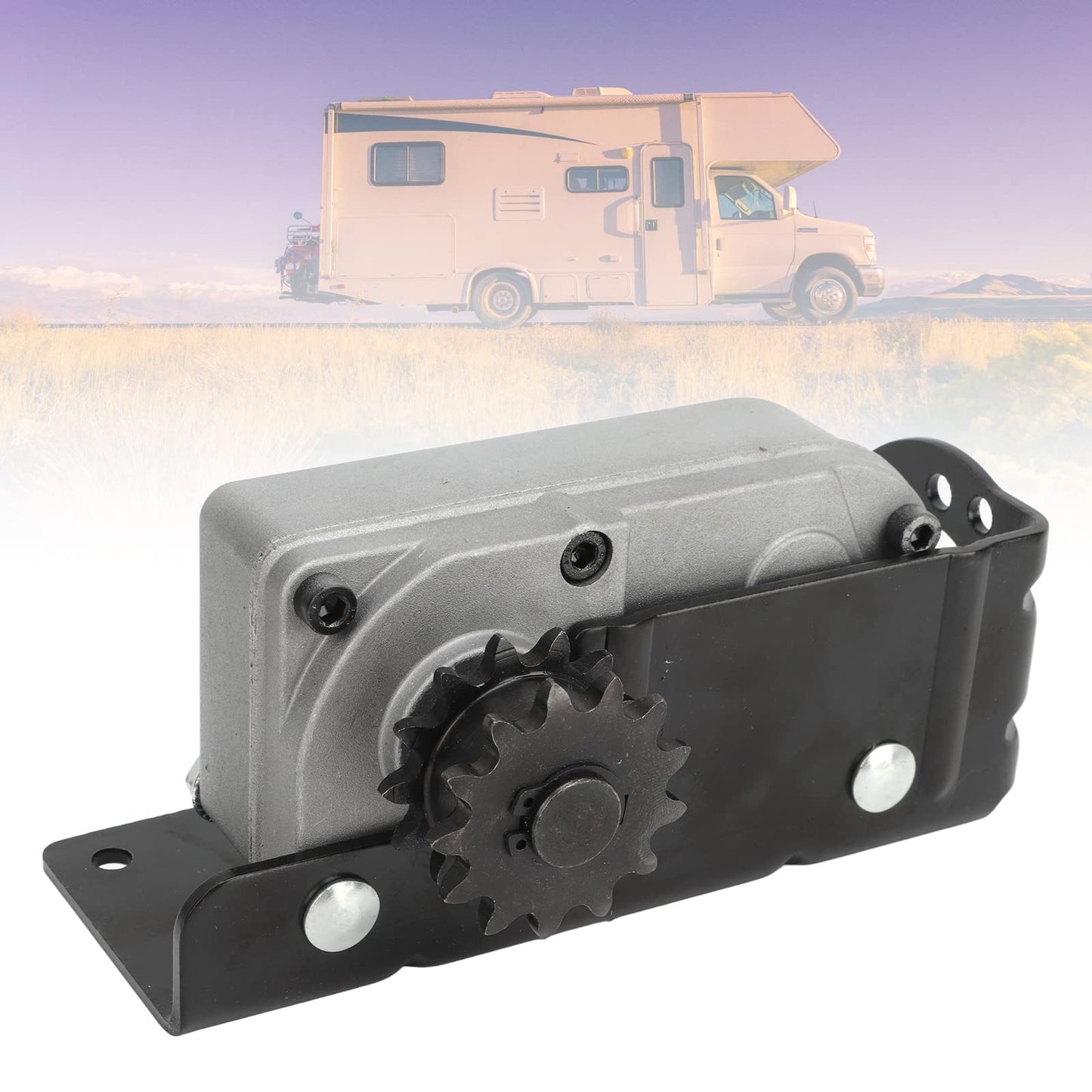 Slideout Gearbox,RV Slide Out Gear Box with Mounting Bracket 13 Tooth Sprocket R25076 1 for Motorhome Trailer