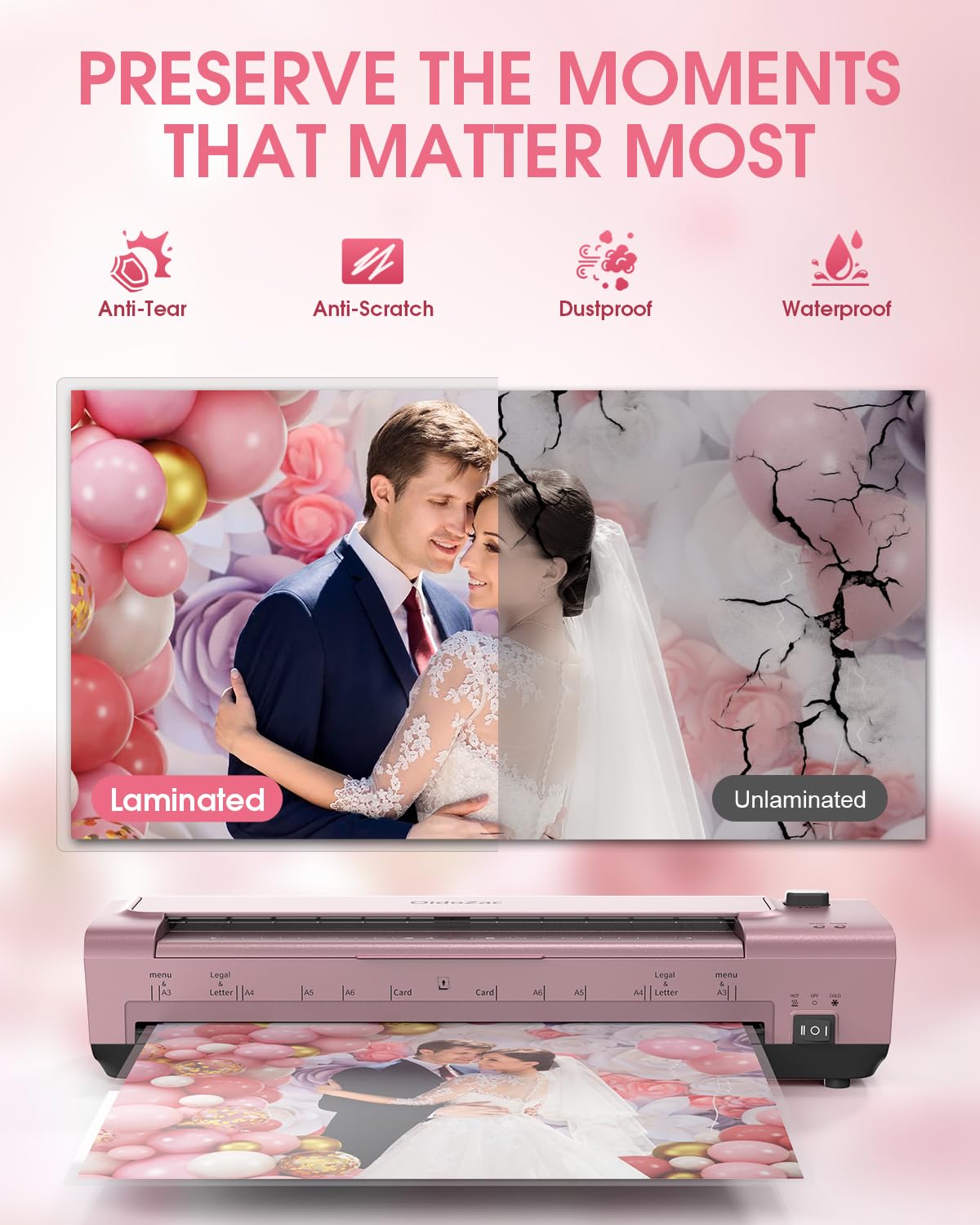 11 x 17 Laminator, Thermal & Cold Laminator Machine, Auto-Feed Jam-Free, Includes 20 Sheets, Cutter & Corner Rounder, for Photos, Letter to Legal, Home Office School, Personal & Commercial (Red)