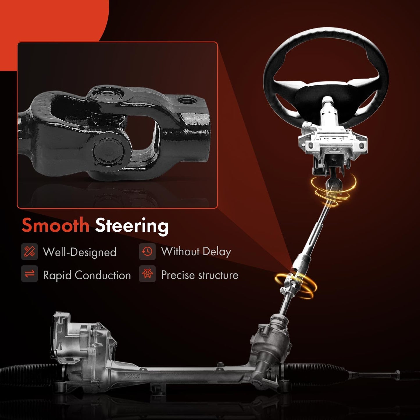 A-Premium Lower Intermediate Steering Shaft Steering Column Shaft Compatible with 2006-2013 Dodge Ram 1500 2500, 2006-2012 Ram 3500
