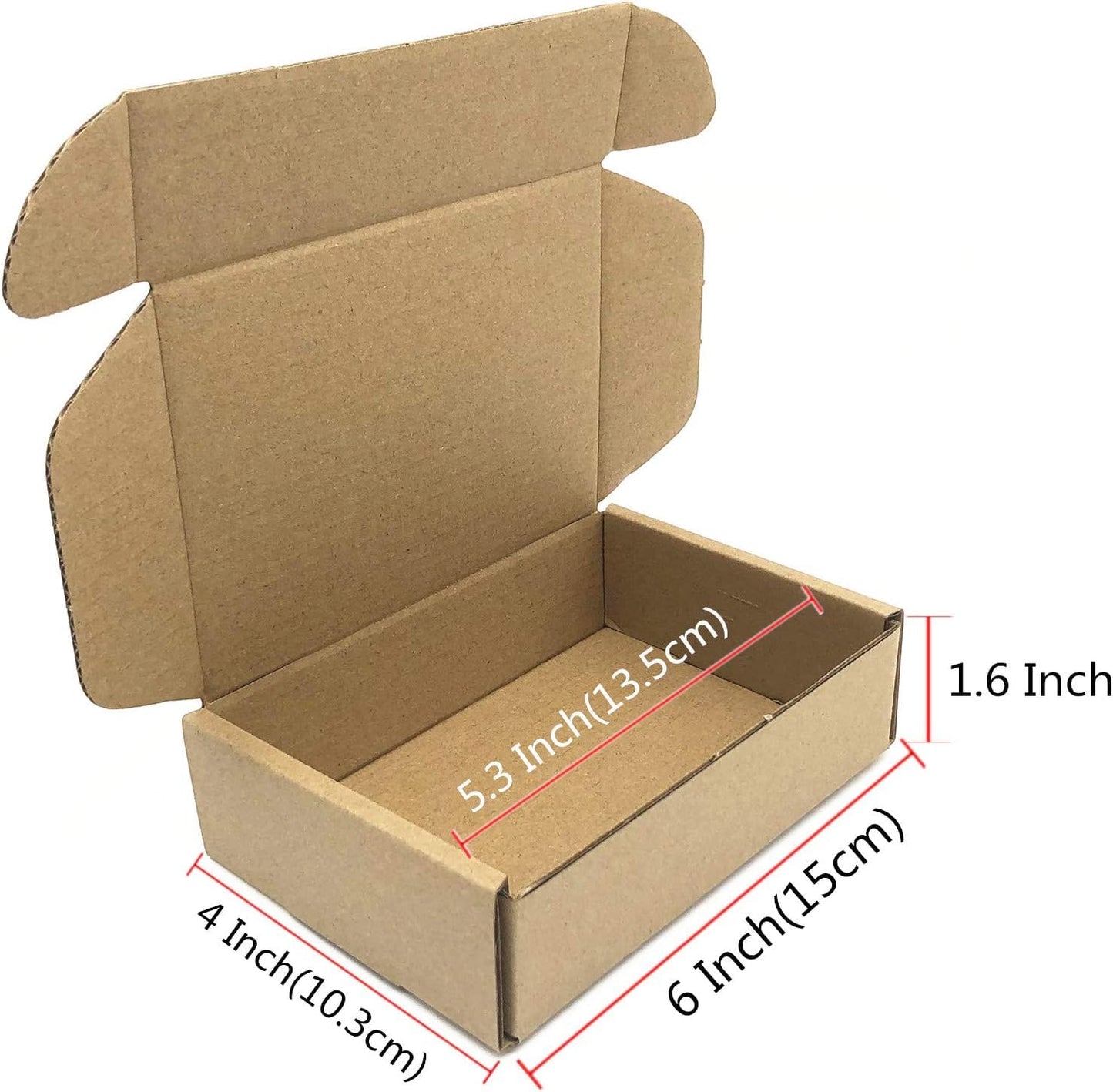 Small Cardboard Shipping Box Mailers 6x4x1.6 Inch Corrugated Packaging Storage Boxes 100 Pack (Inside Size: 5.3 x 3.8 x 1.5")