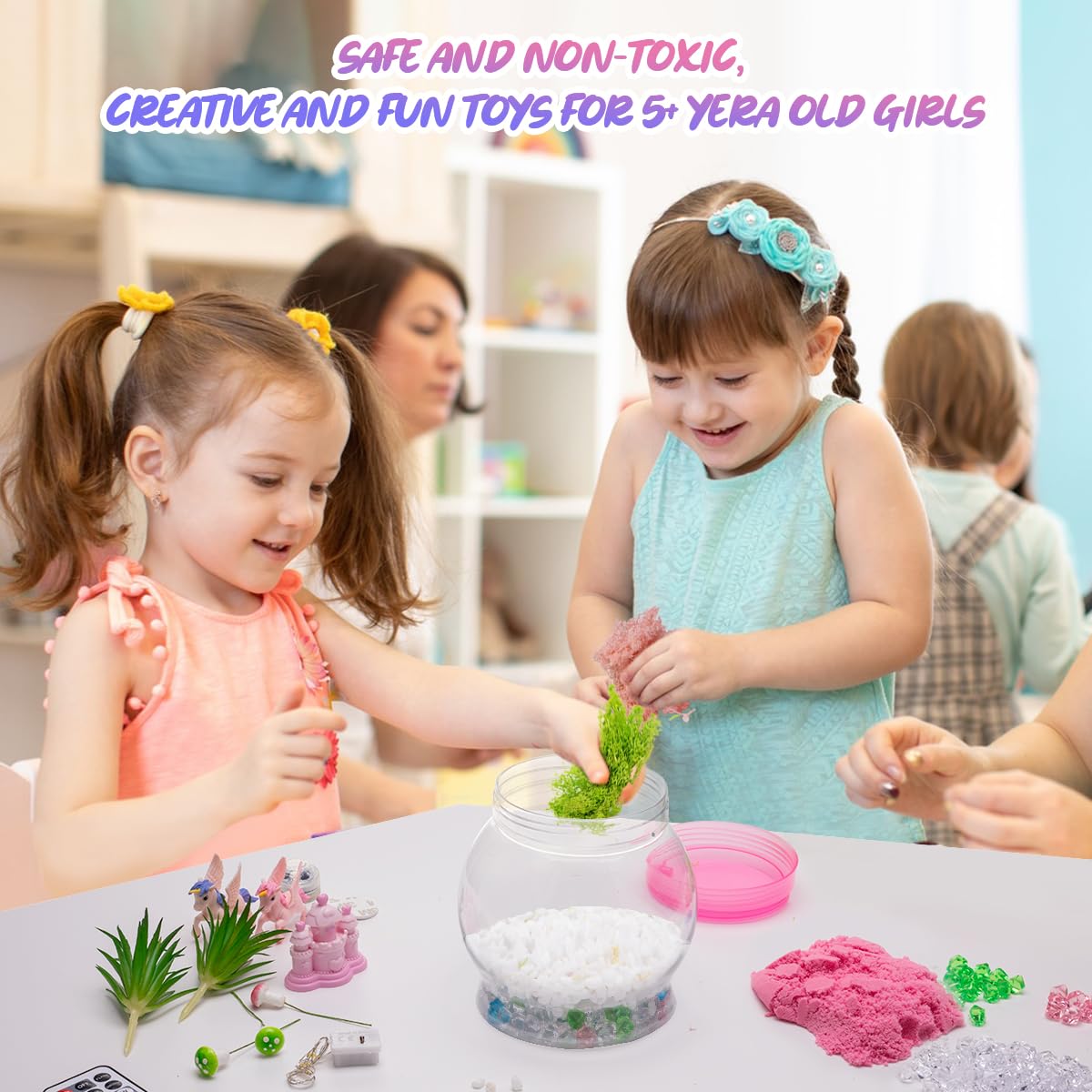 LOYO Terrarium Kit for Kids - Light Up Unicorn Toys for Girls 4 5 6 7 8+ Years Old, Christmas Birthday Gifts for Girls Kids 4-12 Years Old