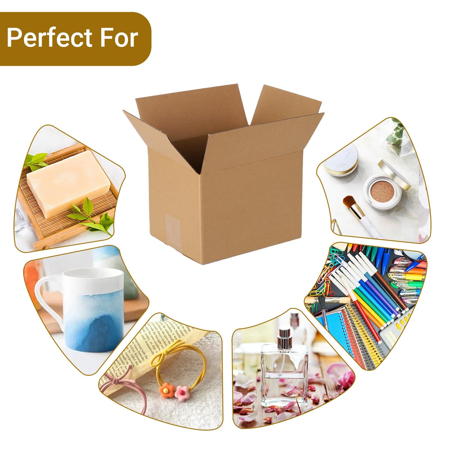 zmybcpack 40 pack 8x6x6 inch Shipping Boxes, Corrugated Cardboard Mailer Shipping Boxes, Kraft Cardboard Mailing Packing Boxes Bulk for Packaging, Mailing, Storage, Small Business