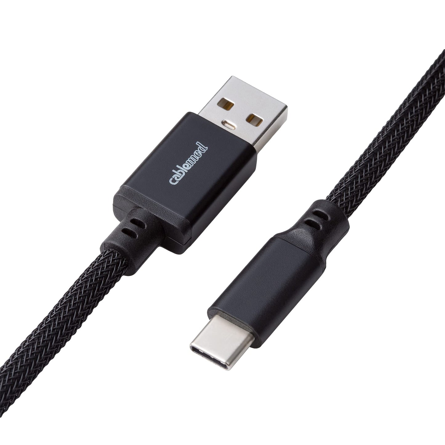CableMod Pro Coiled Keyboard Cable (Midnight Black, USB A to USB Type C, 150cm)