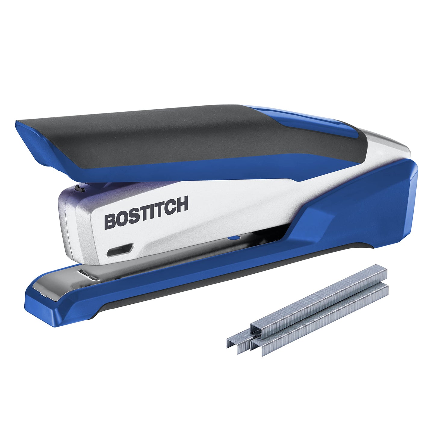 Bostitch Office InPower Premium Spring-Powered Desktop Stapler, Blue/Silver (1118)