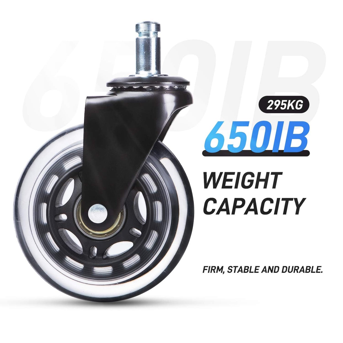 MotionGrey - Rollerblade Office Chair Wheels Replacement for Hardwood Floors, Chair Casters Replacement, Heavy Duty Desk Chair Wheels for Replacing Chair Mat, Rollerblade Casters (2 Sets)