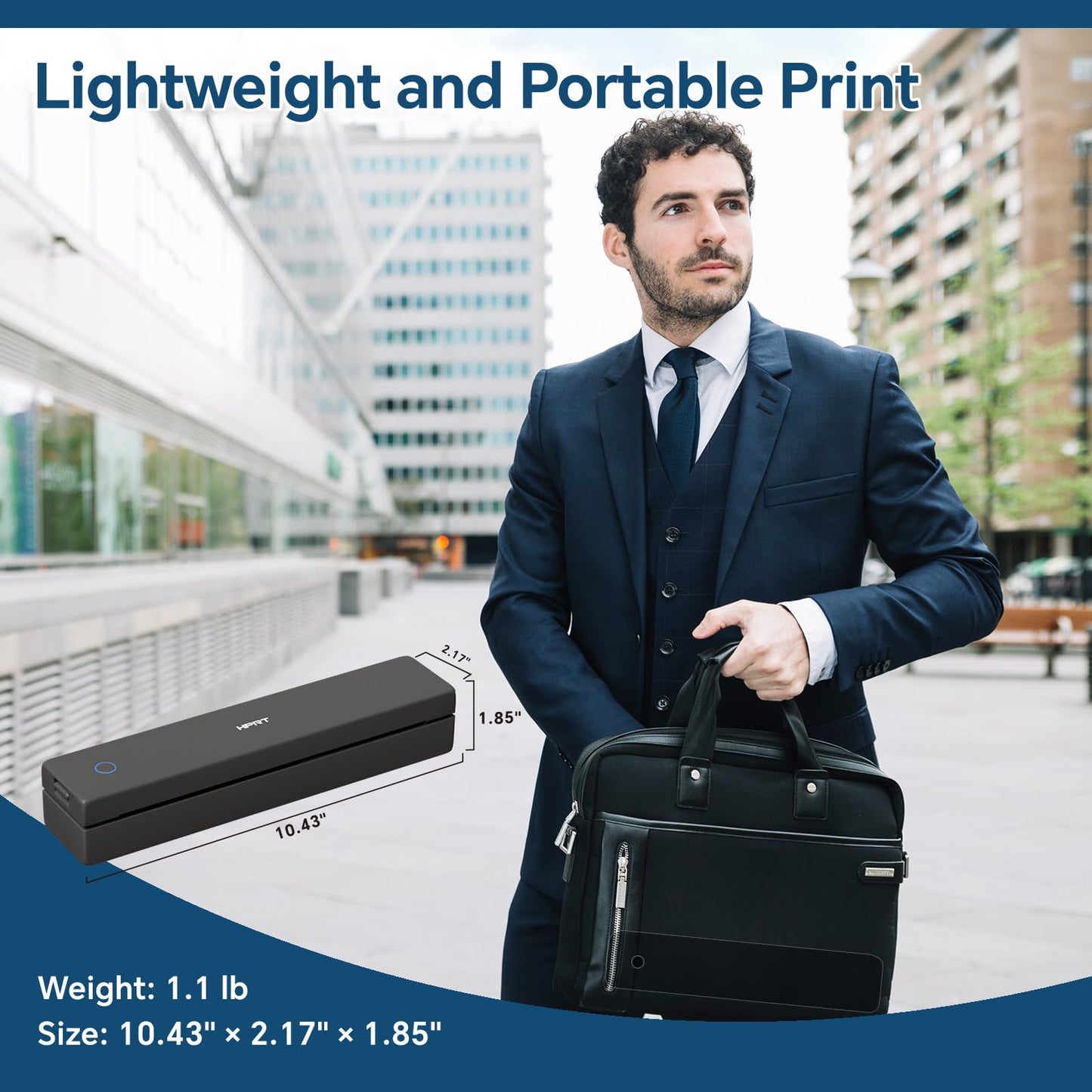 HPRT Portable Thermal Printer - Inkless Printer, Supports Thermal Paper & Labels, Multi-User Bluetooth & Auto Paper Feed, Compatible with iOS/Android/Laptop for Home/School/Travel (MT620 Black)