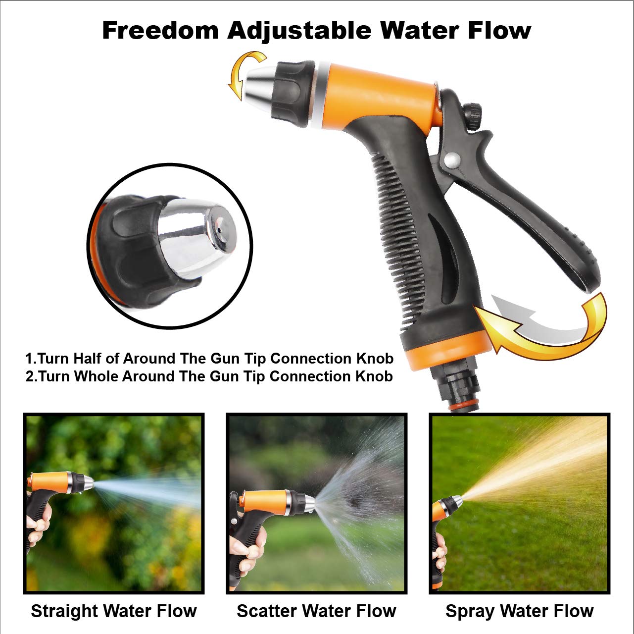 Bang4buck Portable Electric Pressure Washer Pump 100W 160 PSI 12V High Pressure Powerful Washing Kit with 22 Inch PVC Hose for Home Garden Vehicles Projects(100 W-Black hose)