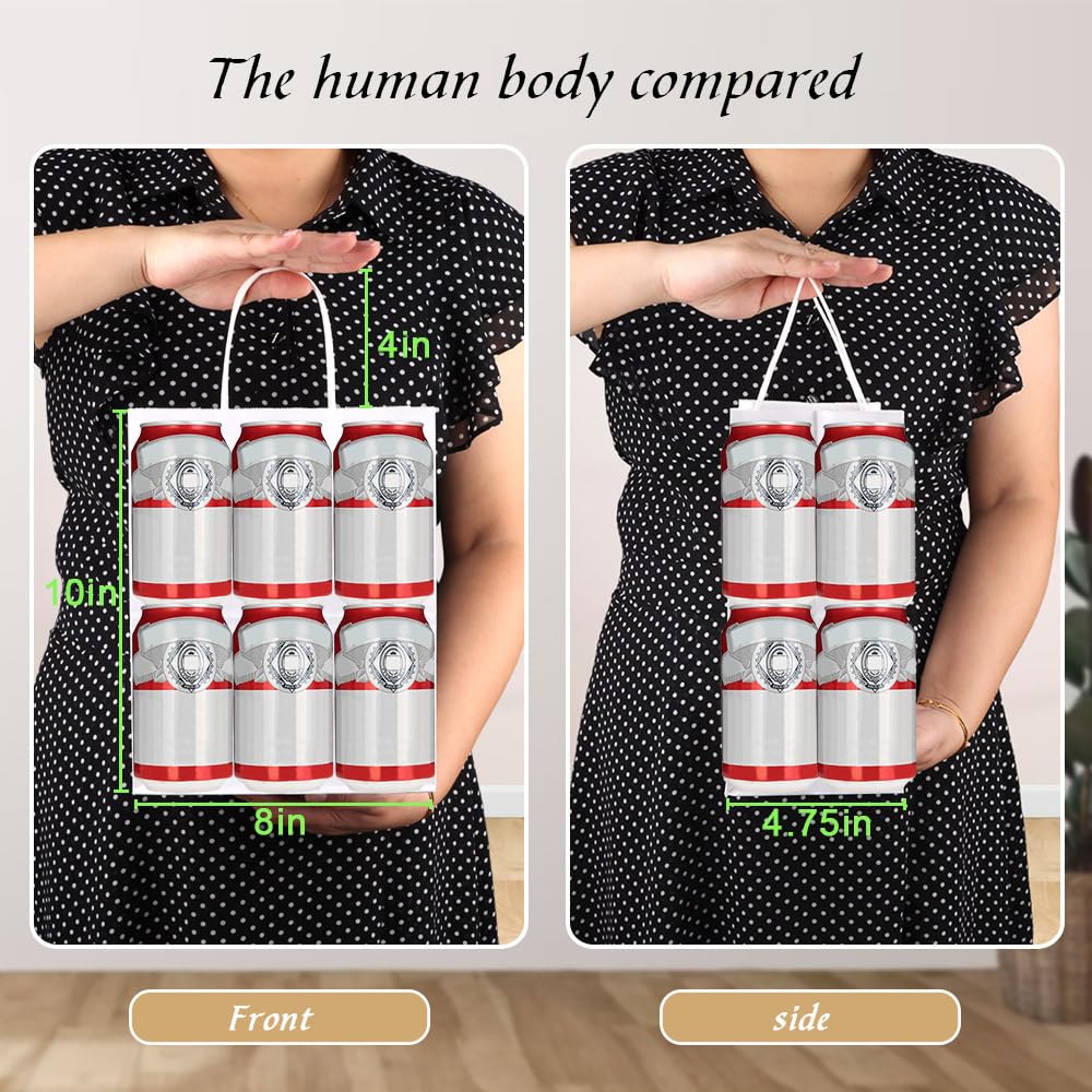 bagmad 100Pcs Pack 8x4.75x10 inch Medium White Kraft Paper Bags with Handles Bulk, Gift Bags, Craft Grocery Shopping Retail Birthday Party Favors Wedding Sacks Restaurant Takeout, Business (100)