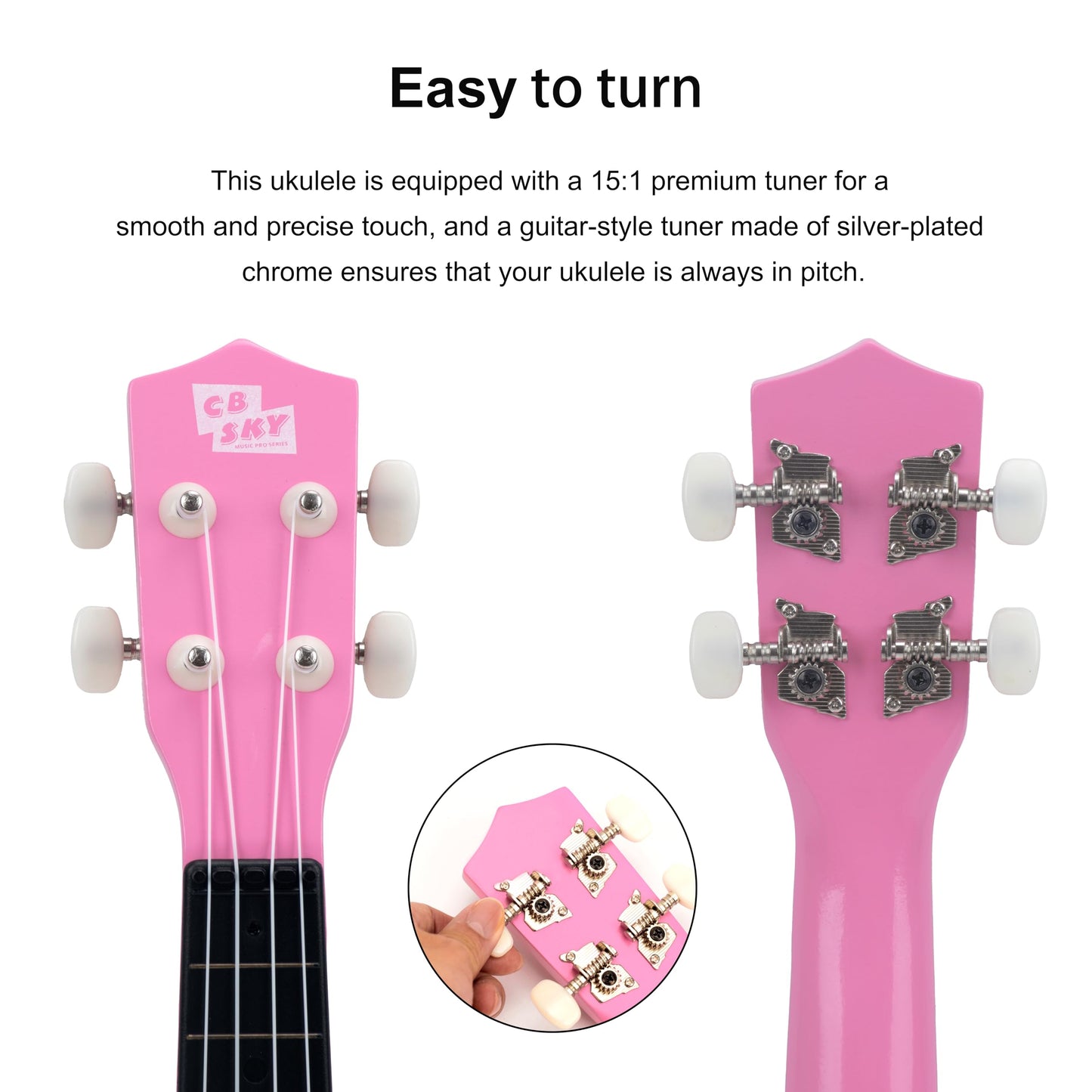 CB SKY 21” (53cm) Soprano Ukulele for Kids/Beginner - Pink