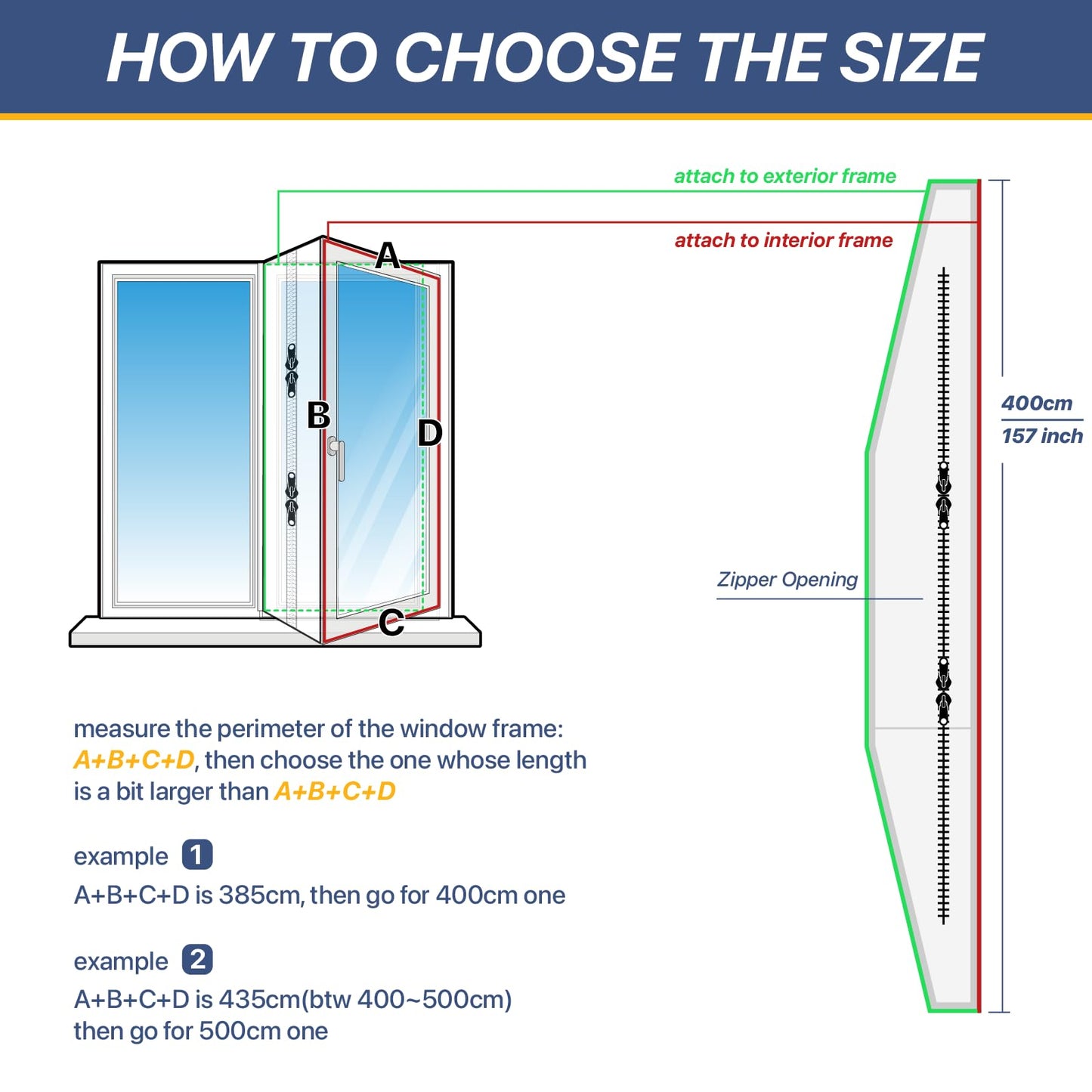LOVIGA 400CM(157") Portable AC Window Seal, Casement Window Vent Kit Seal Kit for Portable Air Conditioner & Ventilation System with Zipper Opening,Easy to Install No Drilling