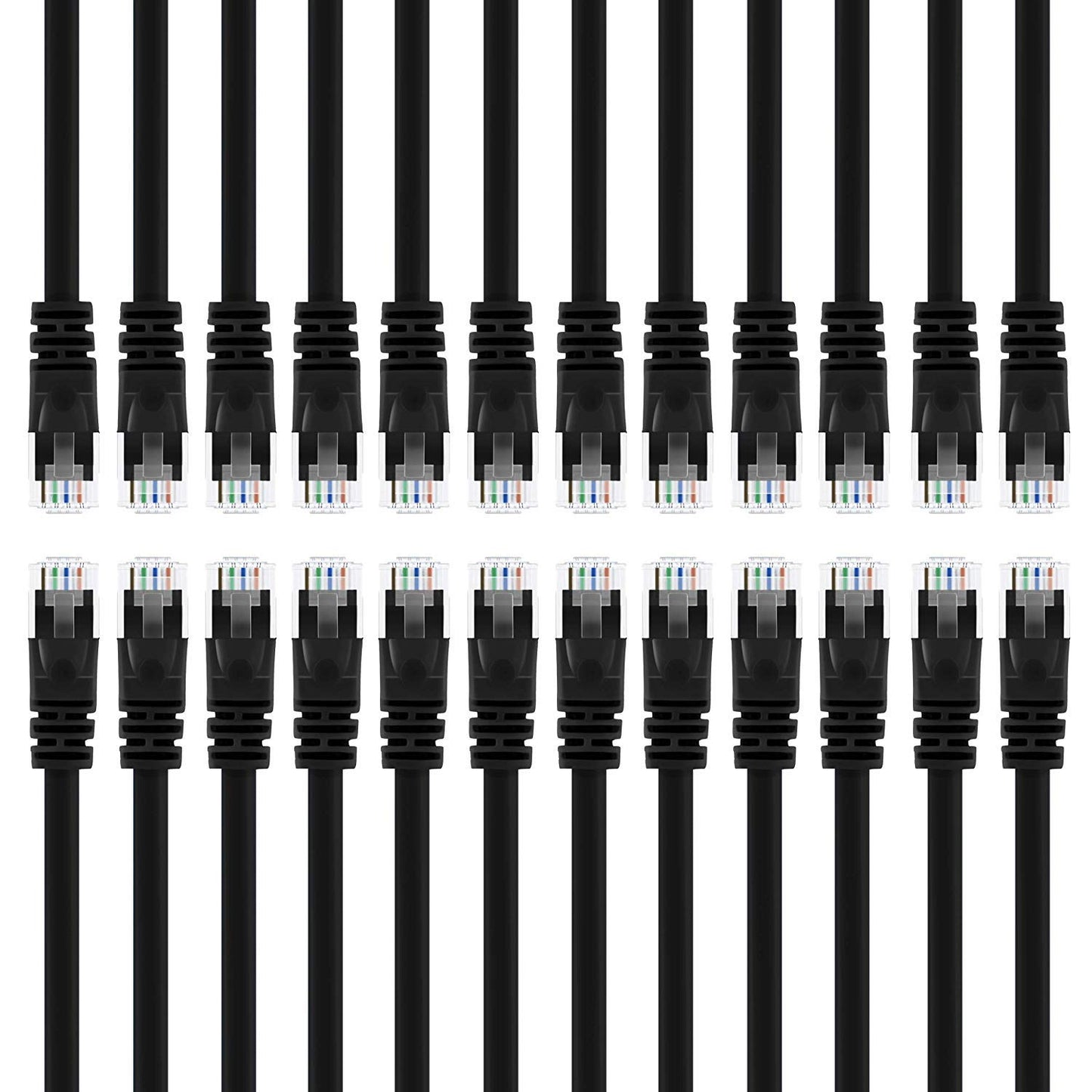 GearIt (50 Pack) 2 Feet Cat5e Ethernet Patch Cable - Computer LAN Network Cord, Black