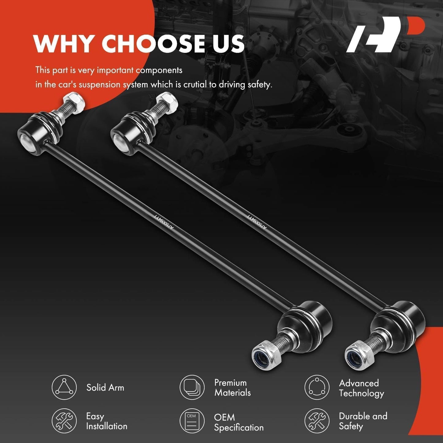 A-Premium 2Pcs Front Sway Bar End Links Stabilizer Bar Links, Compatible with Nissan & Infiniti - 2007-2020 - Altima Rogue (Select/Sport) Murano Pathfinder Maxima Quest QX60 JX35