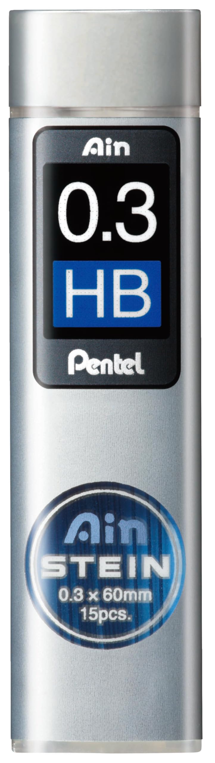 Pentel Ain Stein Refill Lead for Mechanical Pencils, HB Grade, Standard Lead for Everyday Use, 15 Leads per Tube, 0.3mm Ultra Fine Point, C273-HB, Box of 12