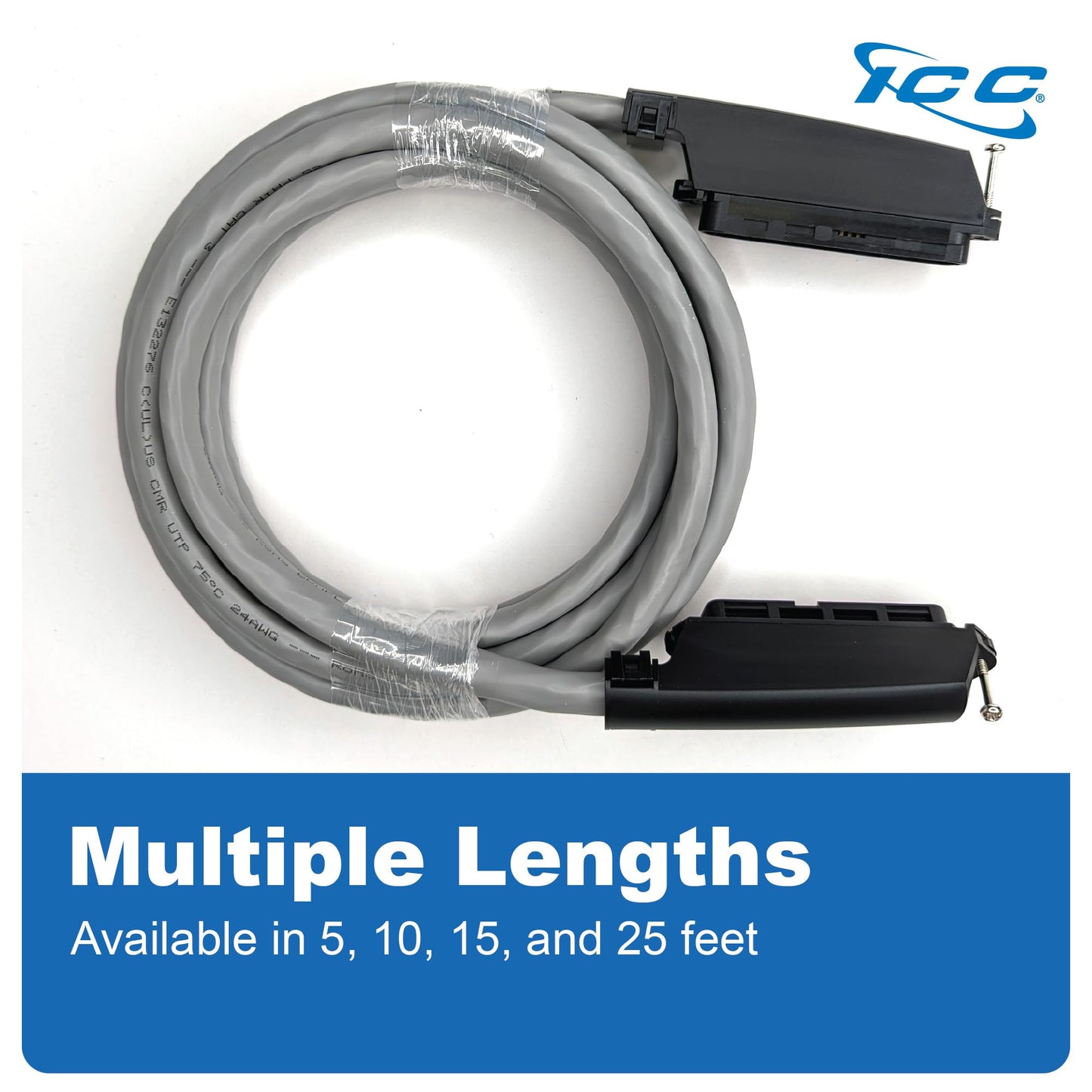 ICC Female to Male Telco Cable Assembly in 25 Pair, 25 FT