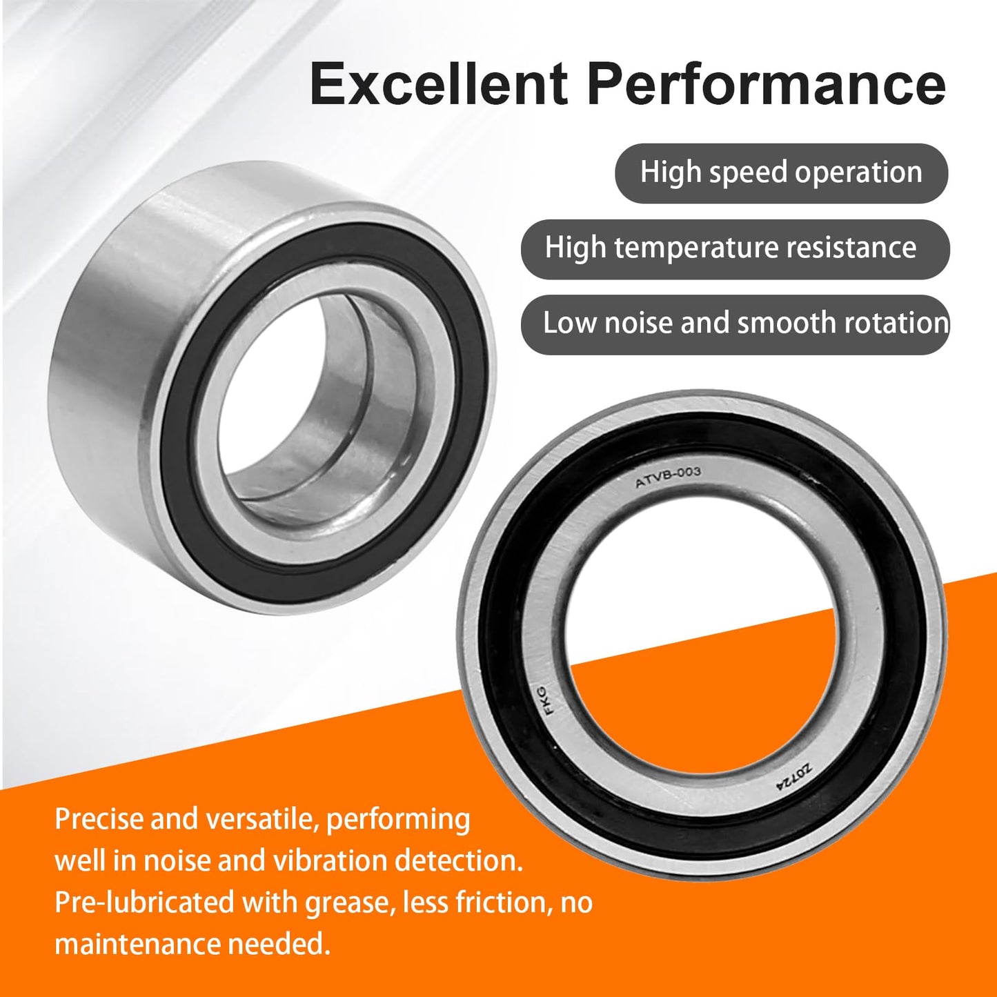 UOIENRT Front Wheel Bearings and Seals, Replacement for Honda Rancher 350 TRX350 FE/FM Rancher 420 TRX420 Rancher 400 TRX400 FGA/FA 2000-2014, Replces 91051-HC5-003 91209-HN2-003