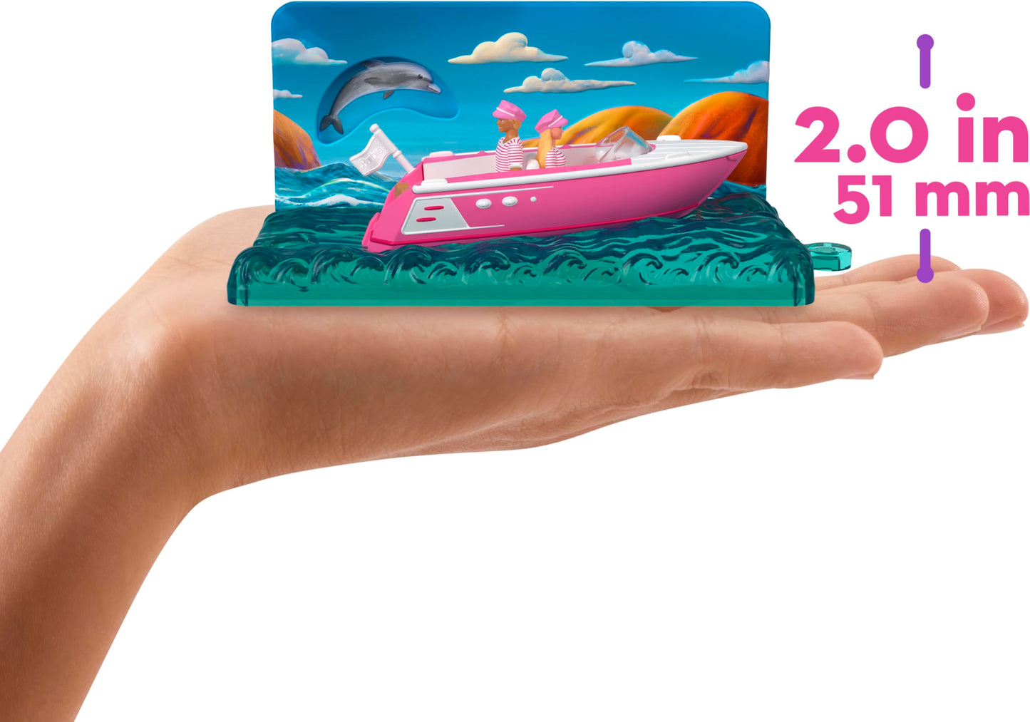 Barbie Mini BarbieLand Barbie The Movie Vehicle Collection, Includes 8 1.5-inch Dolls & 4 Vehicles Inspired by The Film