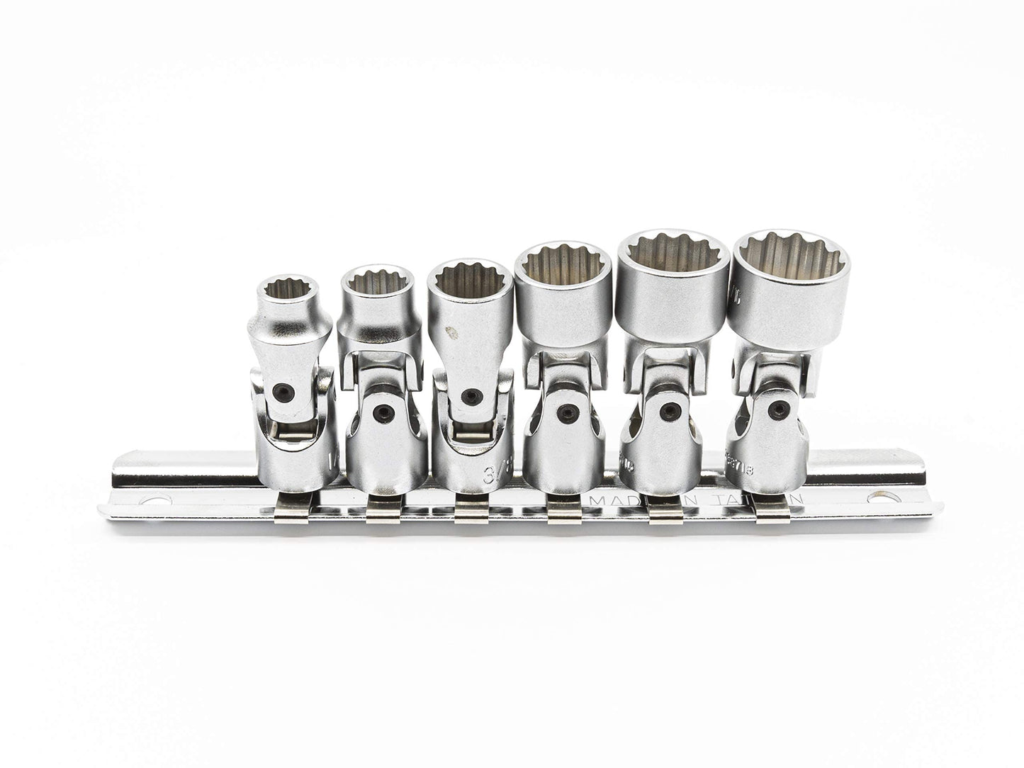 Genius Tools 6 Piece 1/4" Drive SAE Universal Hand Socket Set (12-Point), Matte Finish - US-206S