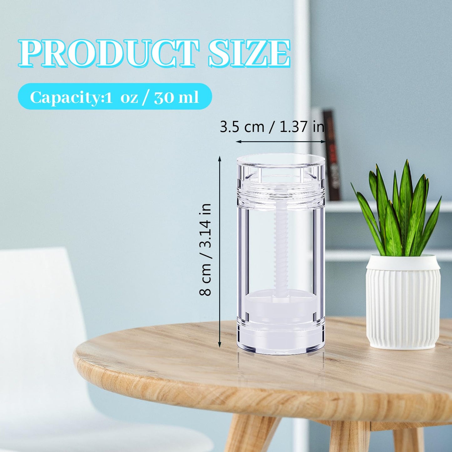 30 Pcs 30ml Empty Deodorant Containers, 1 Oz Plastic Twist Up Filling Stick Deodorant Container, Refillable Clear Lip Balm Tubes DIY Lipstick Crayon Empty Balm Travel for Lotion Stick (Clear)