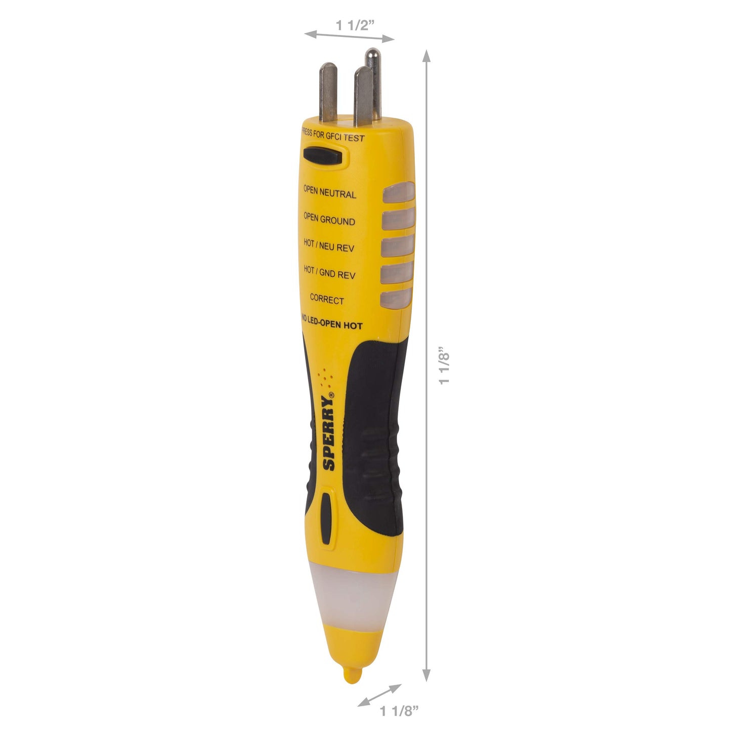 Sperry Instruments New Patent Pending Dual Check 2-in-1 Tester, 50-1000V AC Non-Contact Voltage Detector, GFCI Outlet Circuit Analyzer, 1/Ea