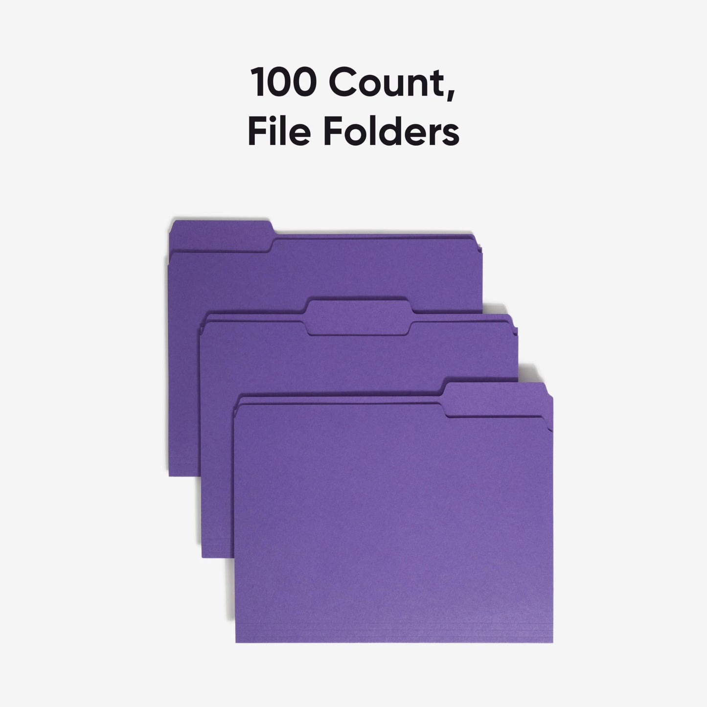 Smead 1/3-Cut File Folders, Letter Size, Purple, 100 Per Box (13043)