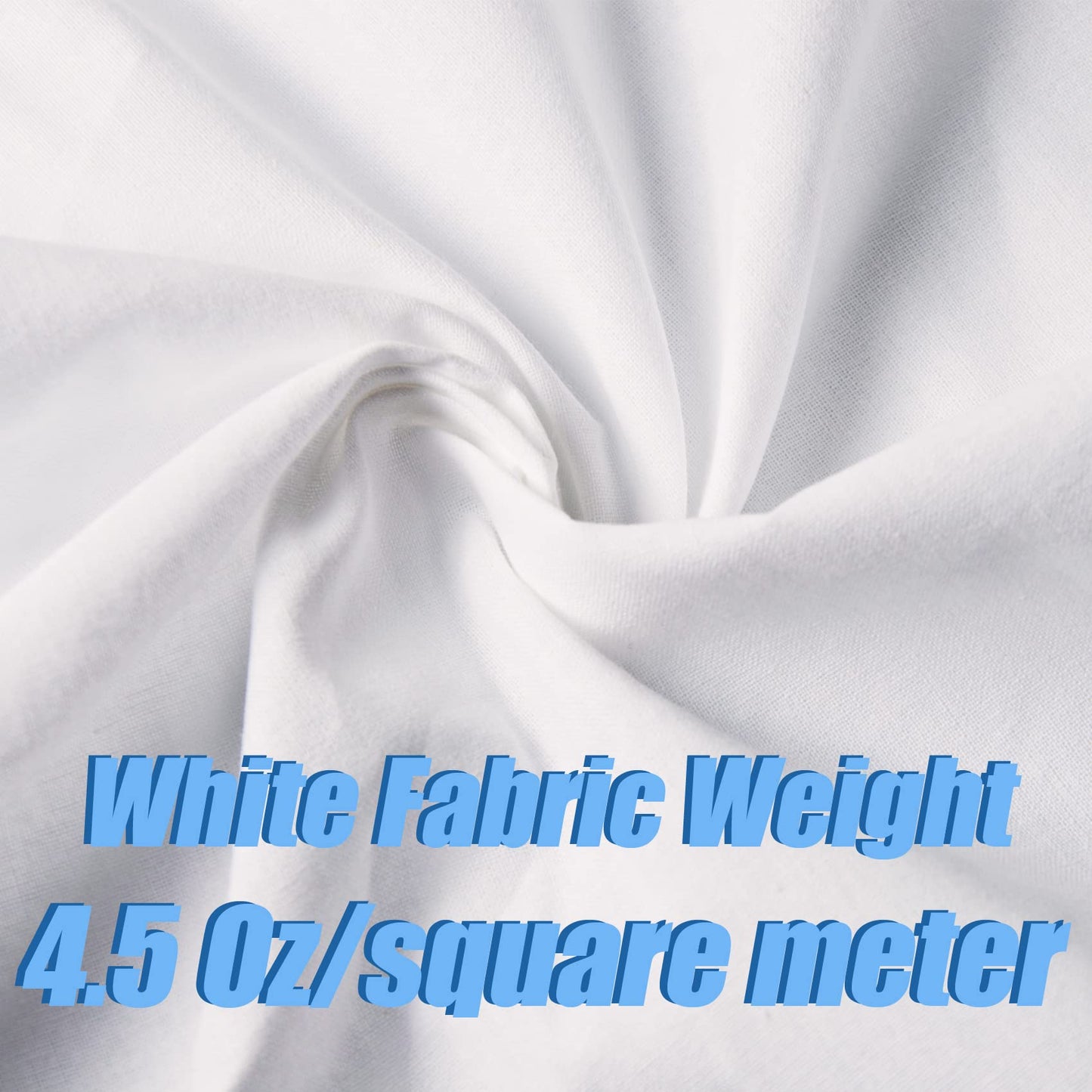 5 Yard White Cotton Fabric, Natural Cotton Poplin Fabric by The Yard, 59 Inches Wide 100% Cotton Fabric, Soft Embroidery Muslin Quilting Material for Sewing Material Apparel Cloth