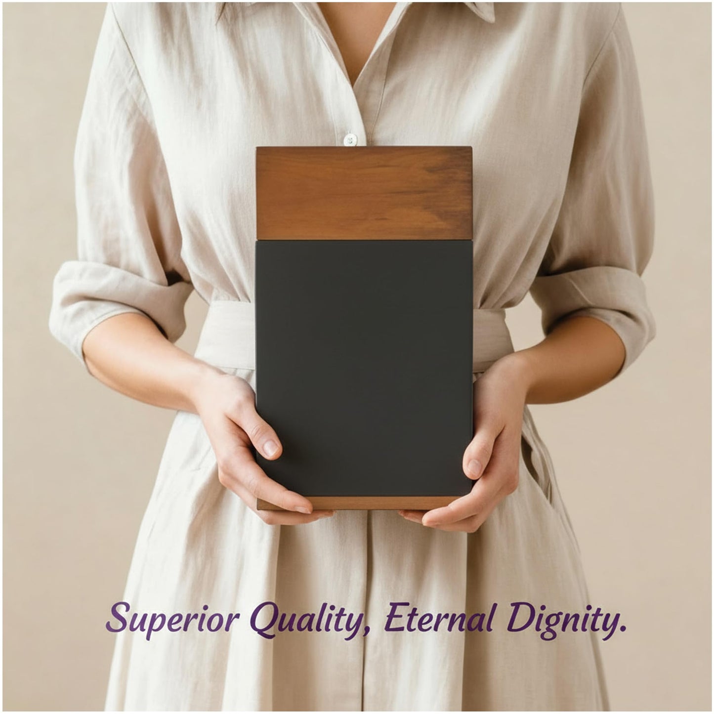 AspenStudio Black Walnut Wooden Cremation Urn for Adult Human Ashes Handcrafted Urn by Aspen Studio