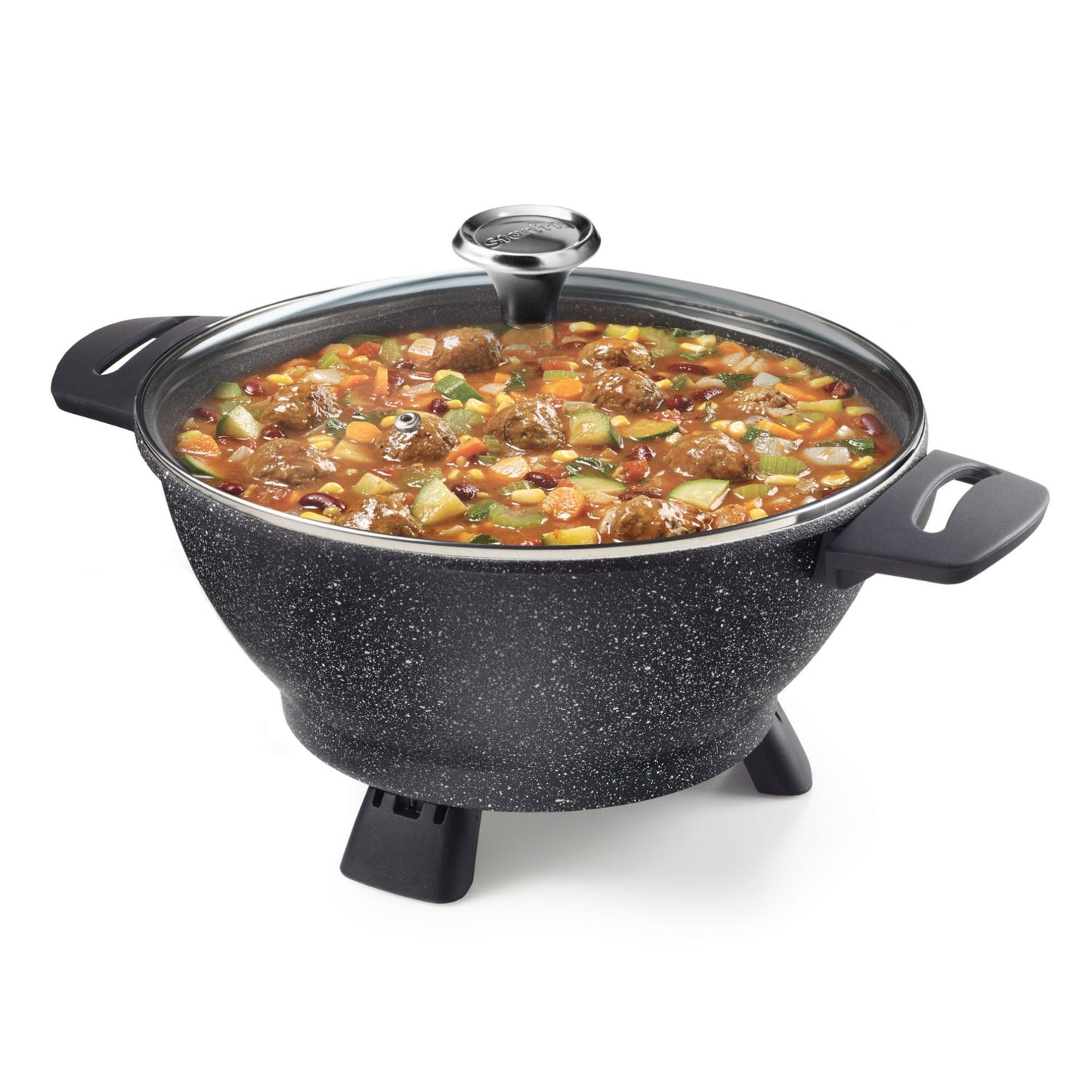 Starfrit The Rock Electric Multi Pot, 4.5L Capacity, Rock.Tec Non-Stick Surface, Tempered Glass Lid, Variable Temperature Control