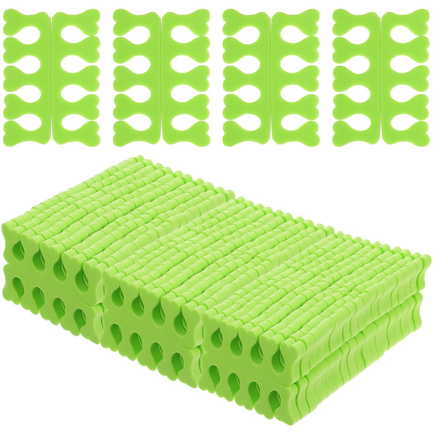Beavorty 100 Pairs Foam Toe Separators Finger Toe Spacers Disposable Toes Dividers for Nail Art Manicure Polish Pedicure DIY Tools