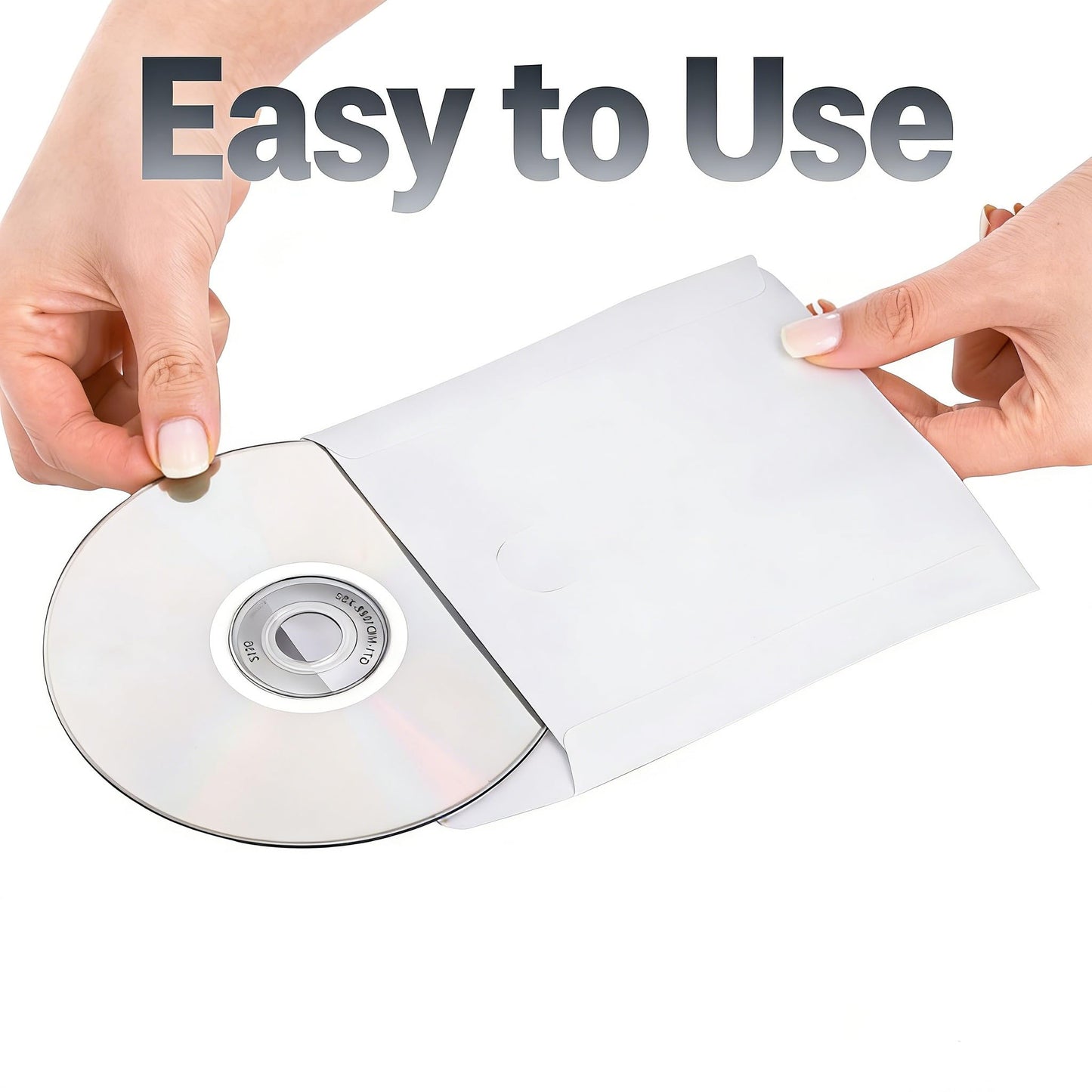 Fasmov 1000 Pack Thick White Paper CD DVD Sleeves Envelope with Clear Window and Flap, Dust Proof Protective Disc Storage for Music, Movies and Home Office