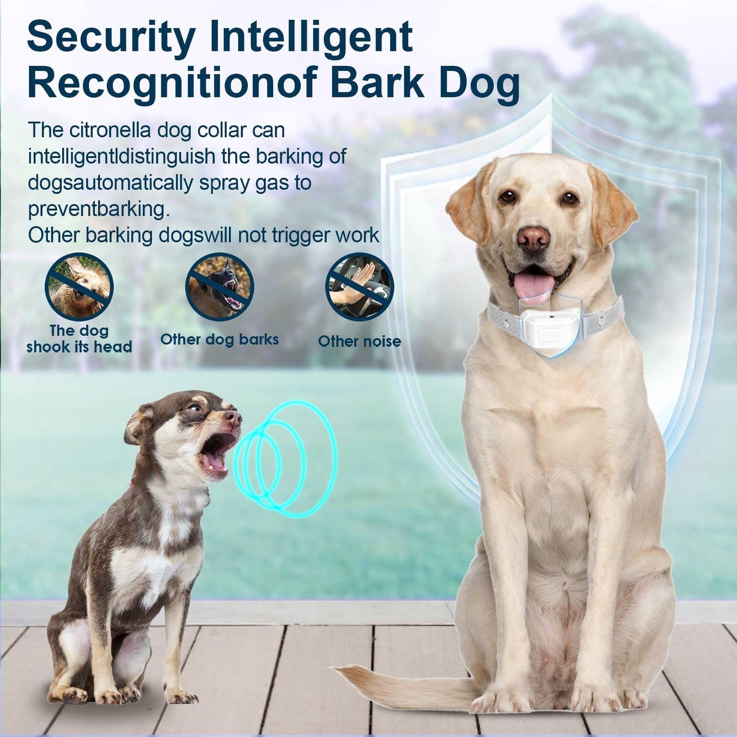 Citronella Bark Collar [No Refill] Citronella Dog Collar, Level 3 Sensitivity Adjustable Citronella Dog Bark Collar, Safer Anti Barking Control Spray Collar for L/M/S Dogs(Grey)