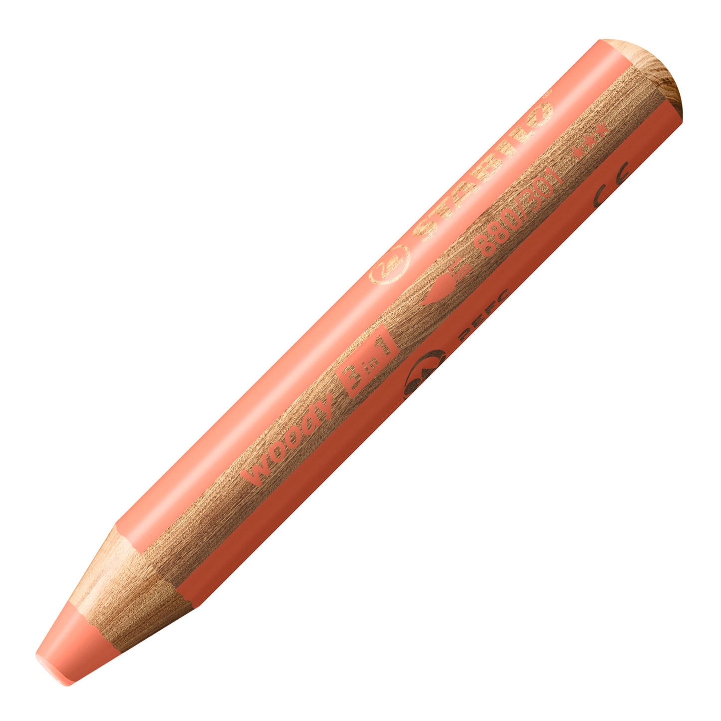 STABILO Woody 3-in-1 Coloured Pencil Case with 18 Colouring Pencils + 1 Pencil Sharpener + 1 Round Brush Size 8-6 Pastel