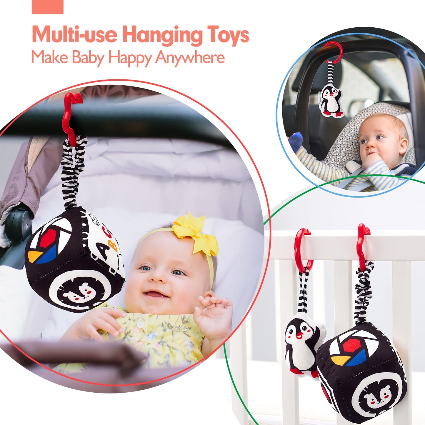 hahaland 30 in 1 Black and White Baby Toys 0 3 6 Months, High Contrast Baby Newborn Toys 0-6 Months, Tummy Time Mirror Toys Set, Baby Sensory Toys for Babies for 0M+