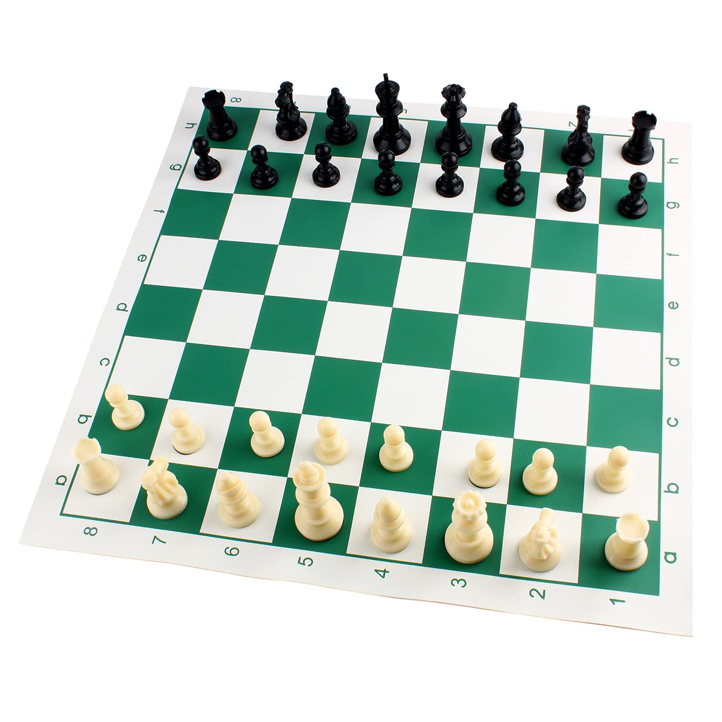 Andux Chess Game Set Chess Pieces and Rollable Board XQTZ-01 (Green,42x42cm)